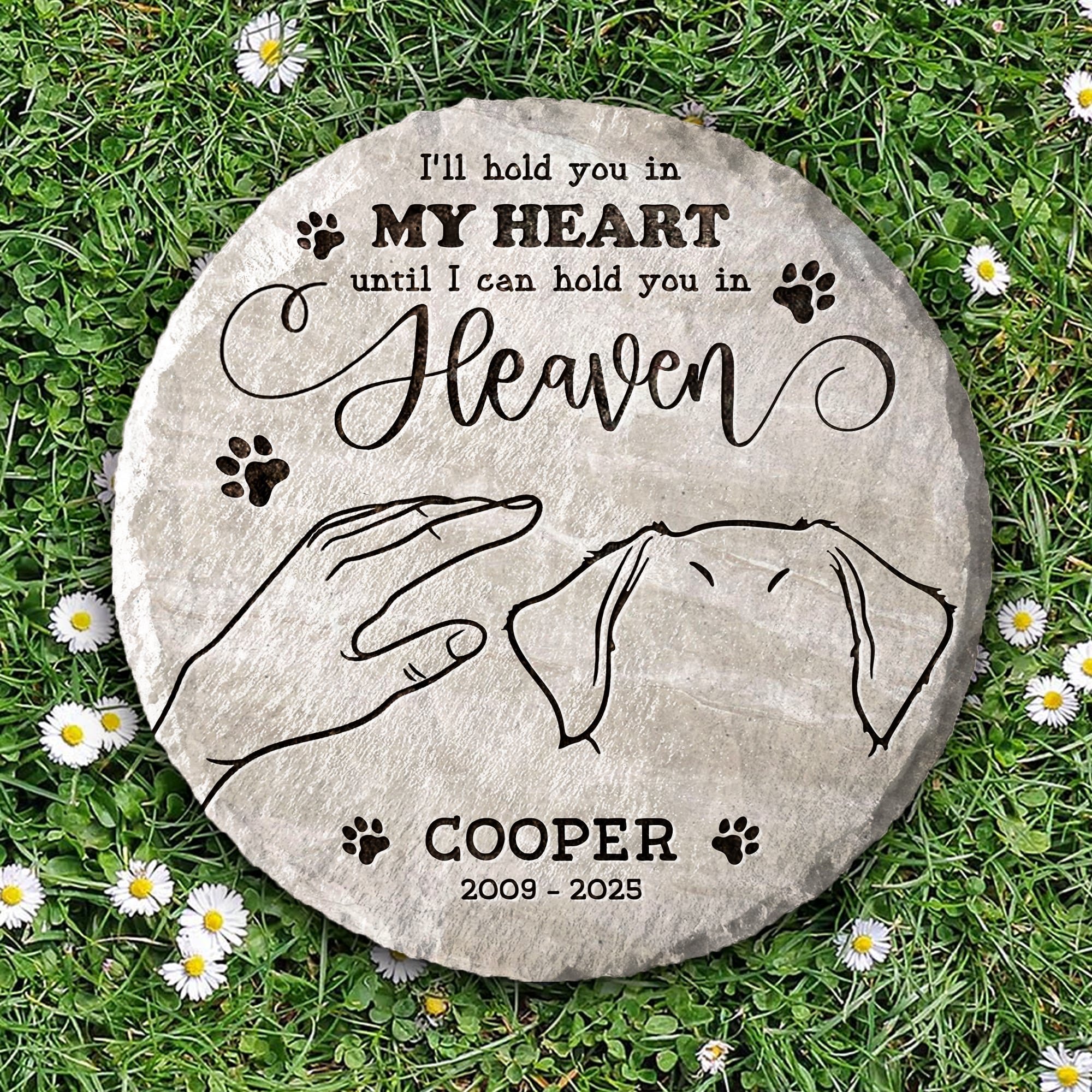 I’ll Hold You in My Heart - Personalized Pet Memorial Stone Gift for Dog Loss With Custom Dog Breeds