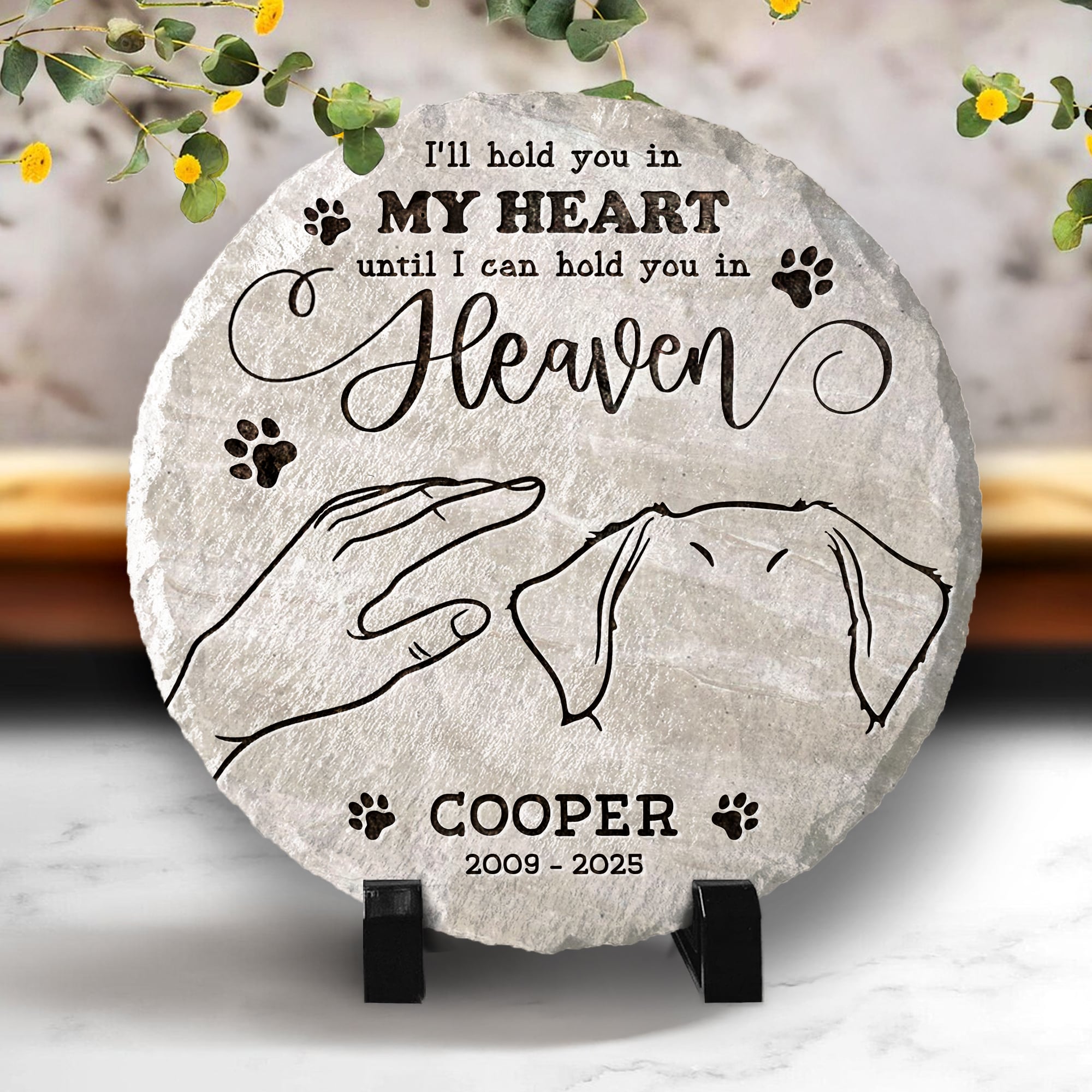 I’ll Hold You in My Heart - Personalized Pet Memorial Stone Gift for Dog Loss With Custom Dog Breeds