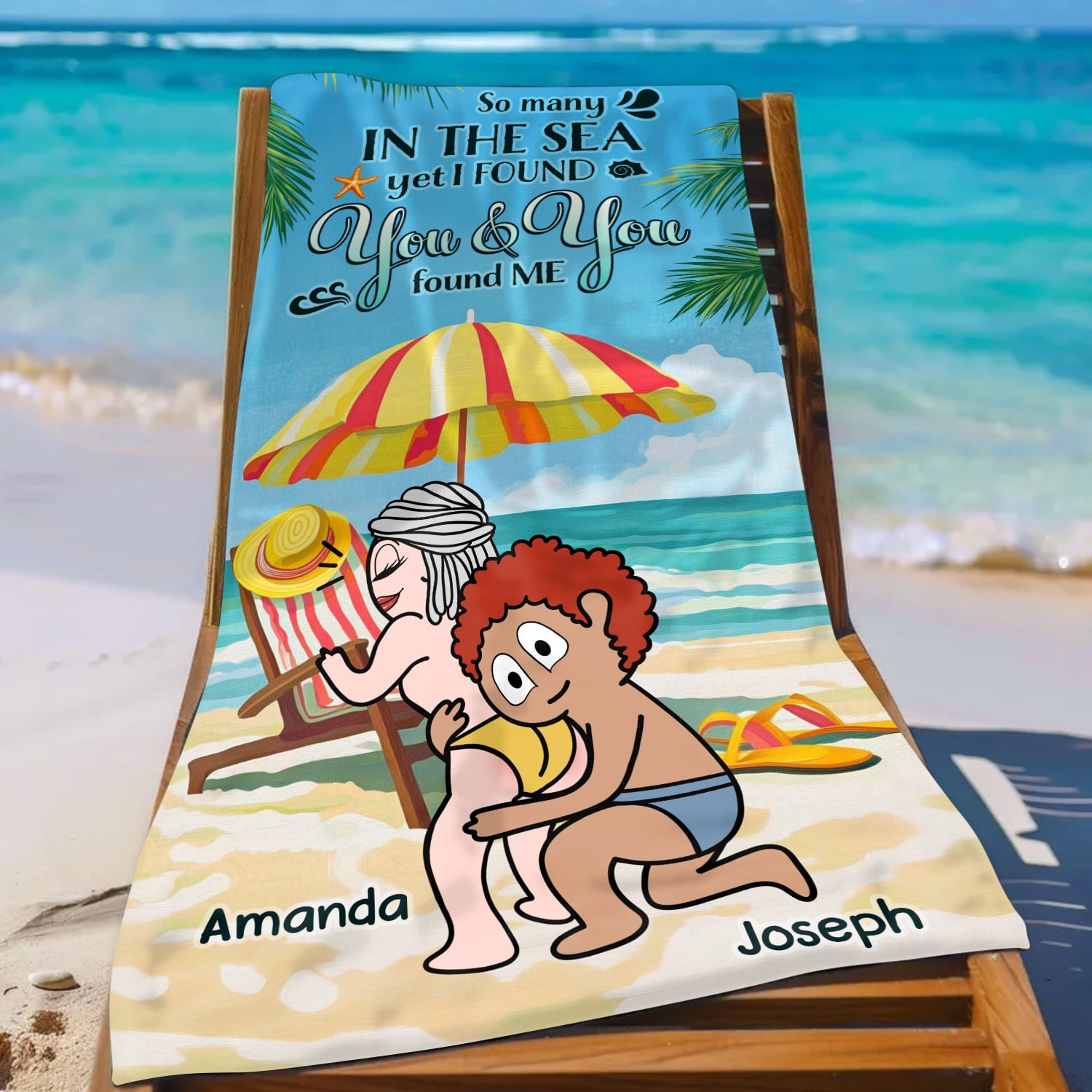 So Many In The Sea - Personalized Cute and Funny Summer Beach Towel Gift for Couple