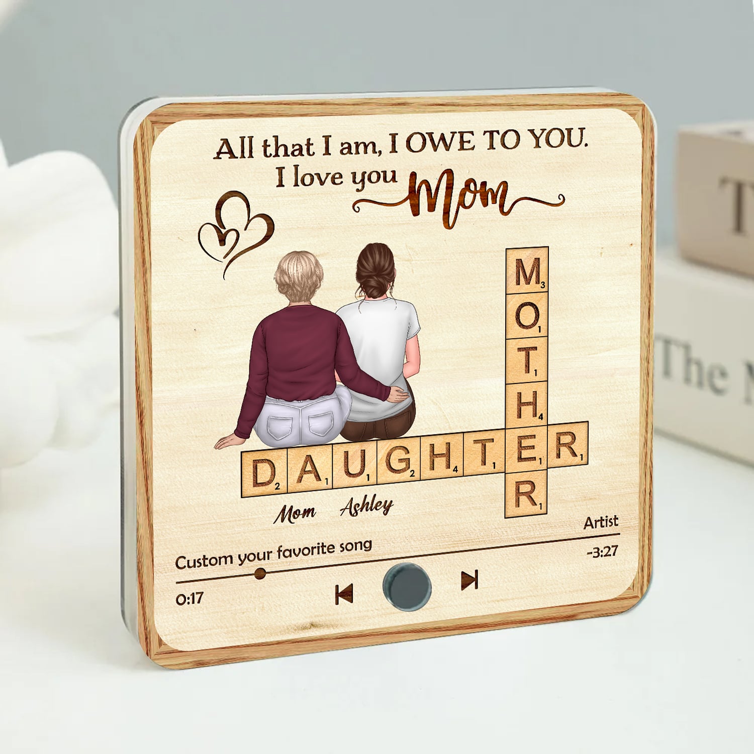 Personalized Mother And Daughter Music Fridge Magnet – Gift for Mom Custom Favorite Song Title
