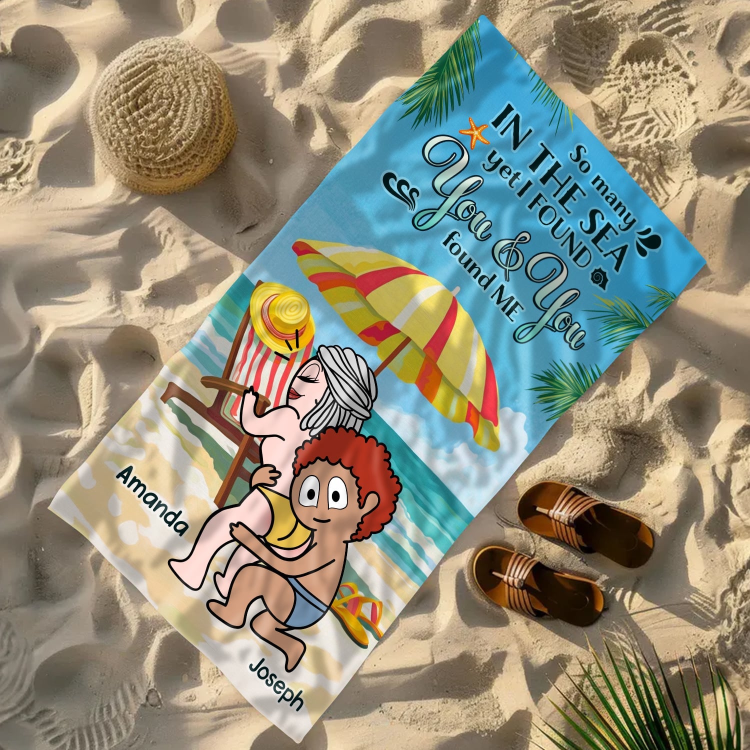 So Many In The Sea - Personalized Cute and Funny Summer Beach Towel Gift for Couple