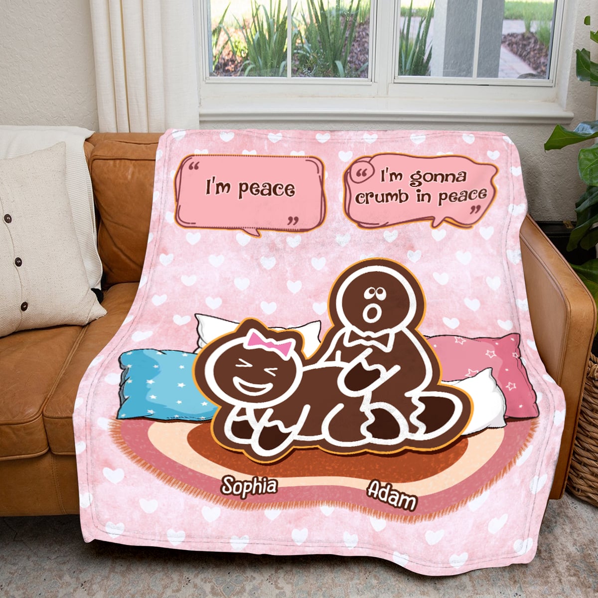 I’m Gonna Crumb in Peace - Naughty Personalized Gingerbread Sexy Gift for Couples Fleece Blanket