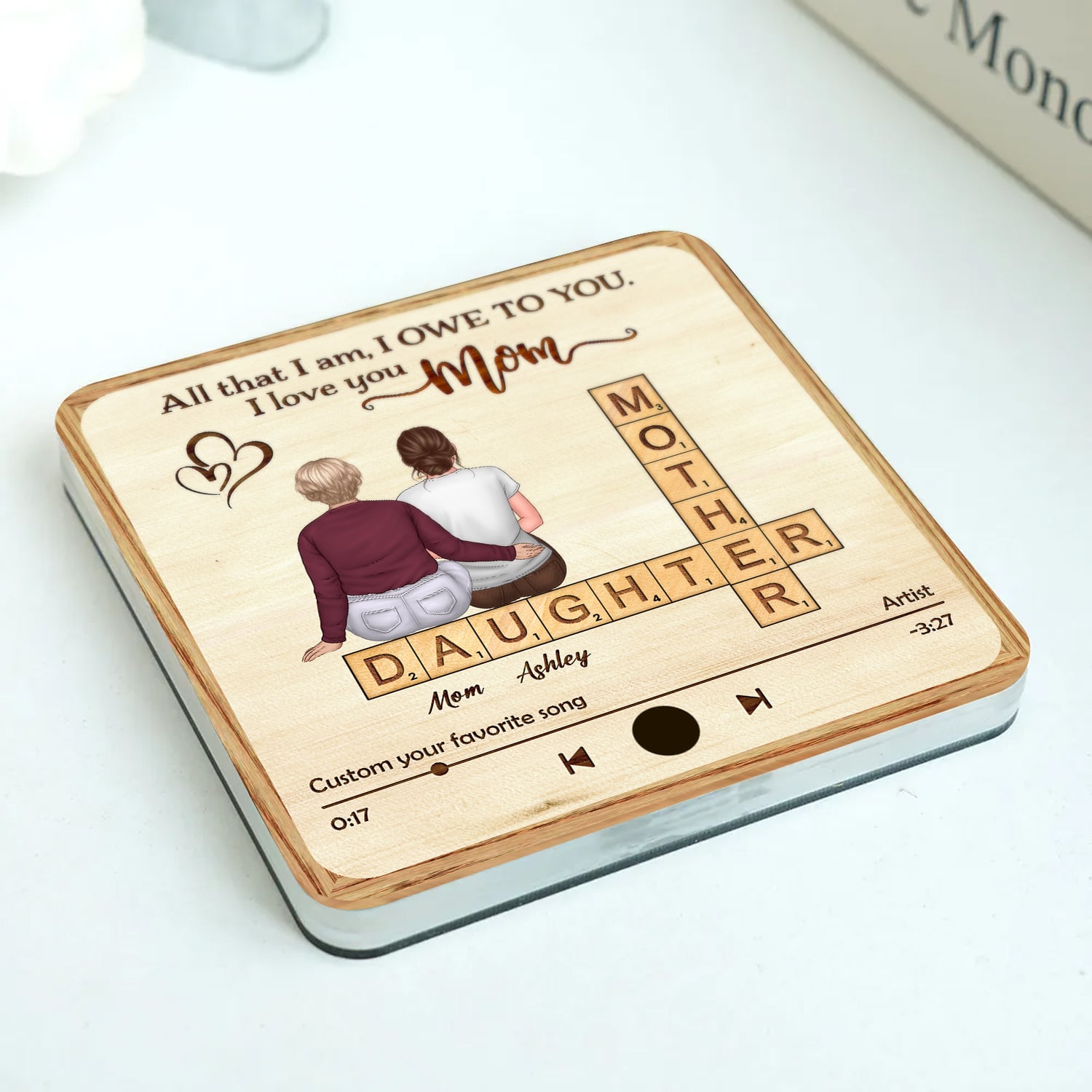 Personalized Mother And Daughter Music Fridge Magnet – Gift for Mom Custom Favorite Song Title