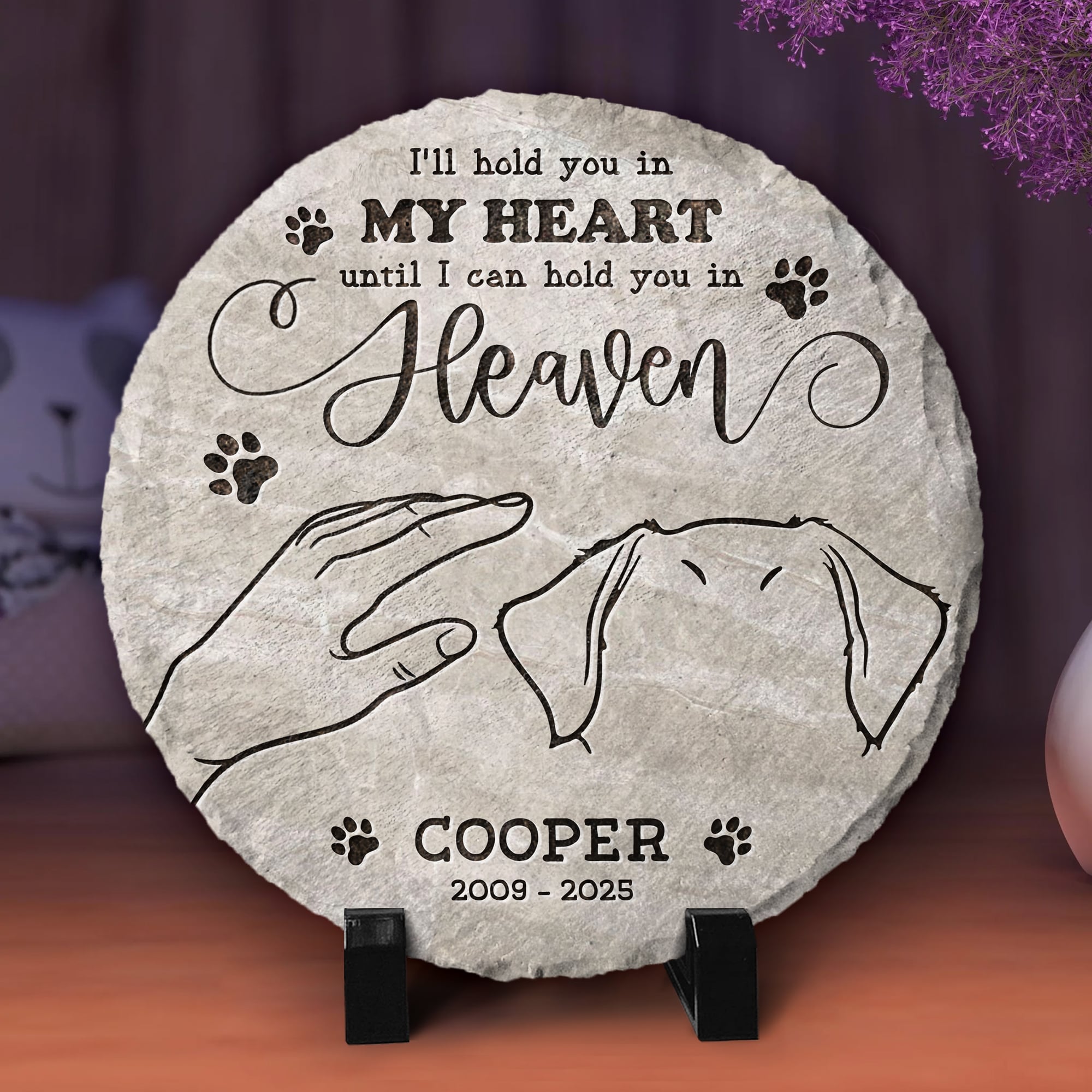 I’ll Hold You in My Heart - Personalized Pet Memorial Stone Gift for Dog Loss With Custom Dog Breeds
