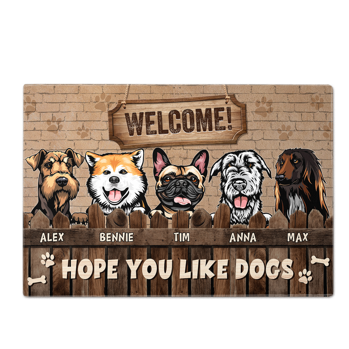 Hope You Like Dogs - Dog Personalized Custom Home Decor Decorative Mat - House Warming Gift For Pet Owners, Pet Lovers