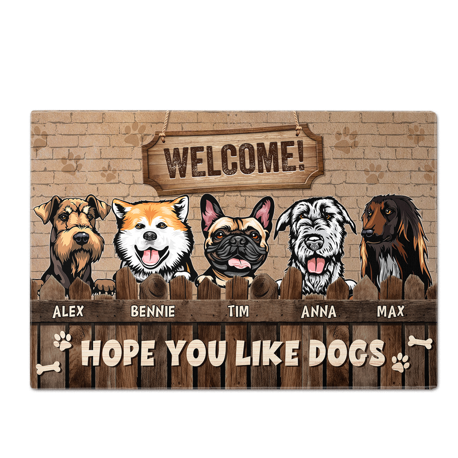 Hope You Like Dogs - Dog Personalized Custom Home Decor Decorative Mat - House Warming Gift For Pet Owners, Pet Lovers
