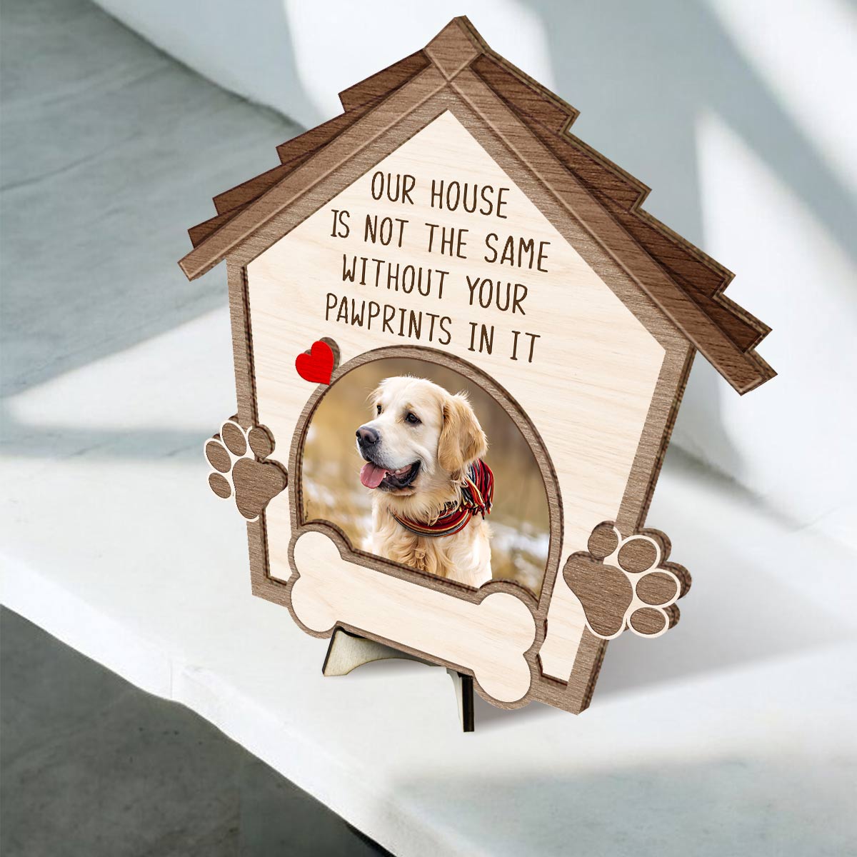 Dog Memorial Gift Personalized Sympathy Pet Photo Wooden Plaque