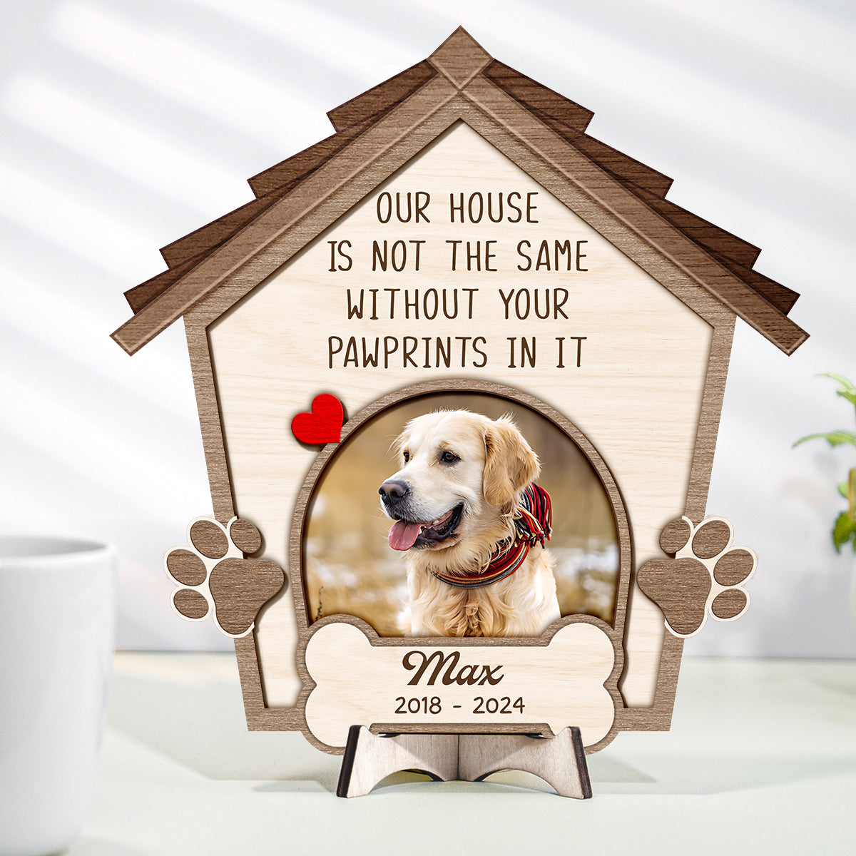 Dog Memorial Gift Personalized Sympathy Pet Photo Wooden Plaque