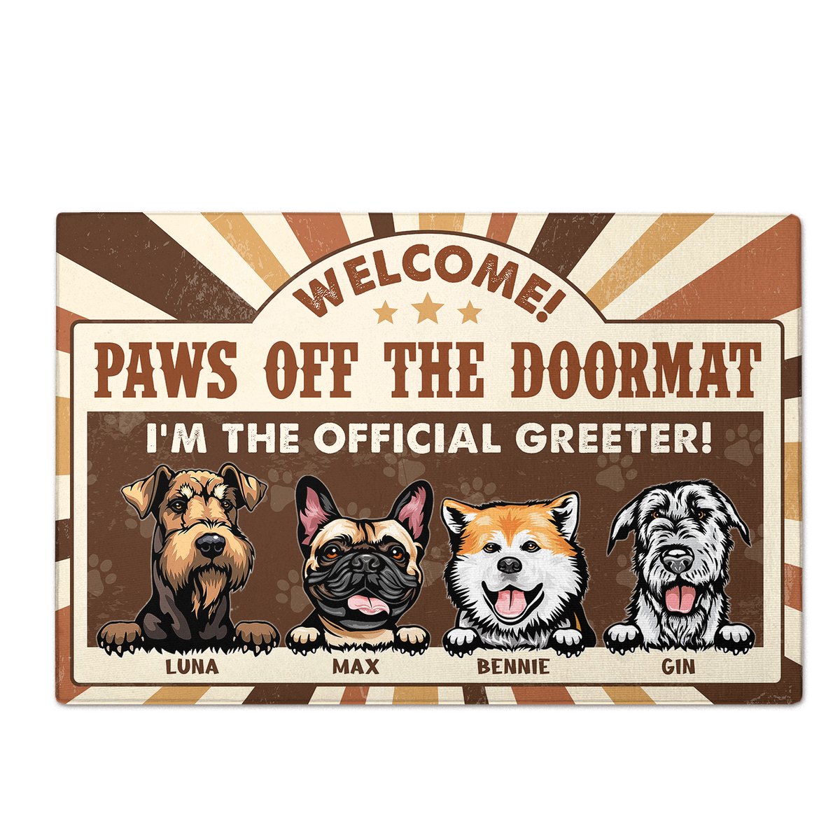 Paws Off the Doormat: I&#39;m the Official Greeter! - Dog Personalized Custom Home Decor Decorative Mat - House Warming Gift For Pet Owners, Pet Lovers