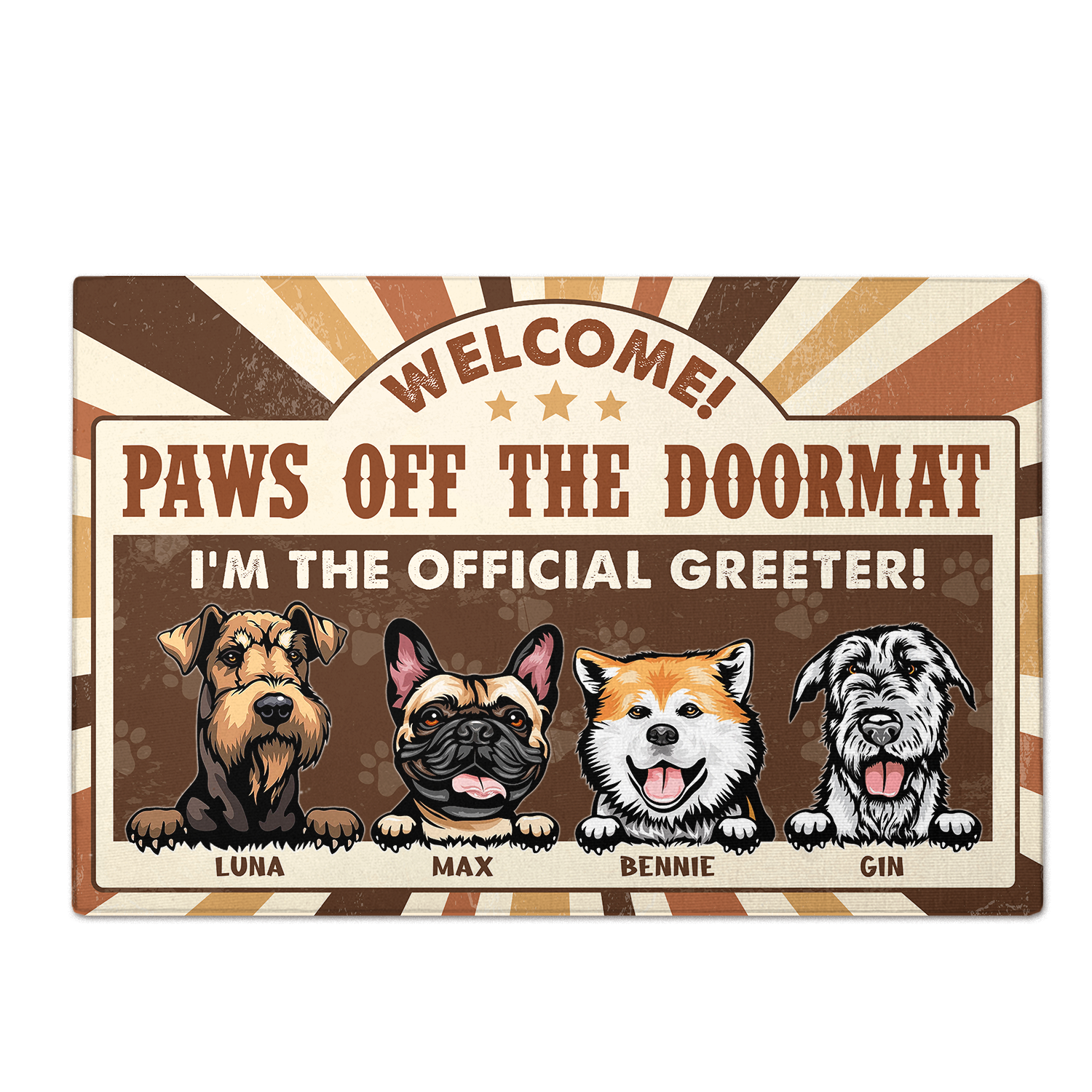Paws Off the Doormat: I'm the Official Greeter! - Dog Personalized Custom Home Decor Decorative Mat - House Warming Gift For Pet Owners, Pet Lovers