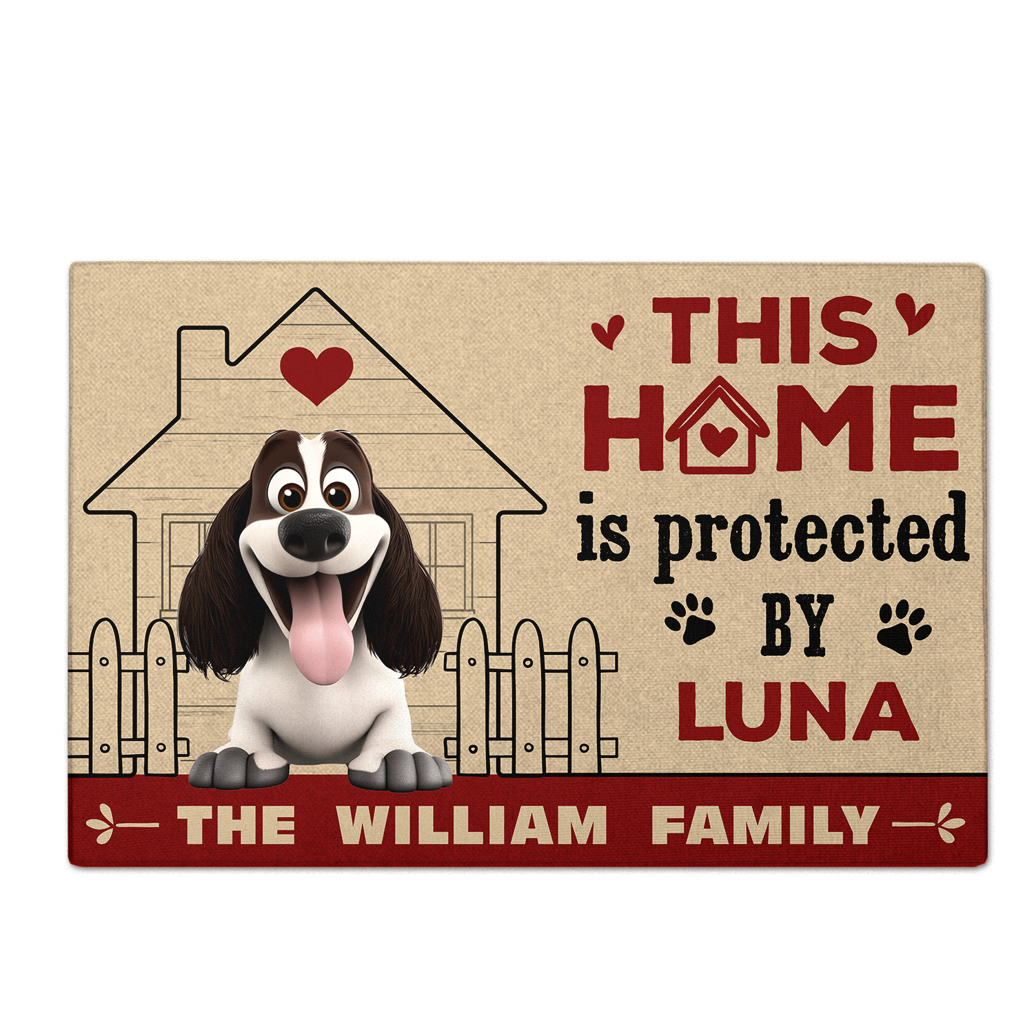 This Home is Protected by - Dog Personalized Custom Home Decor Decorative Mat - Gift For Pet Owners, Pet Lovers