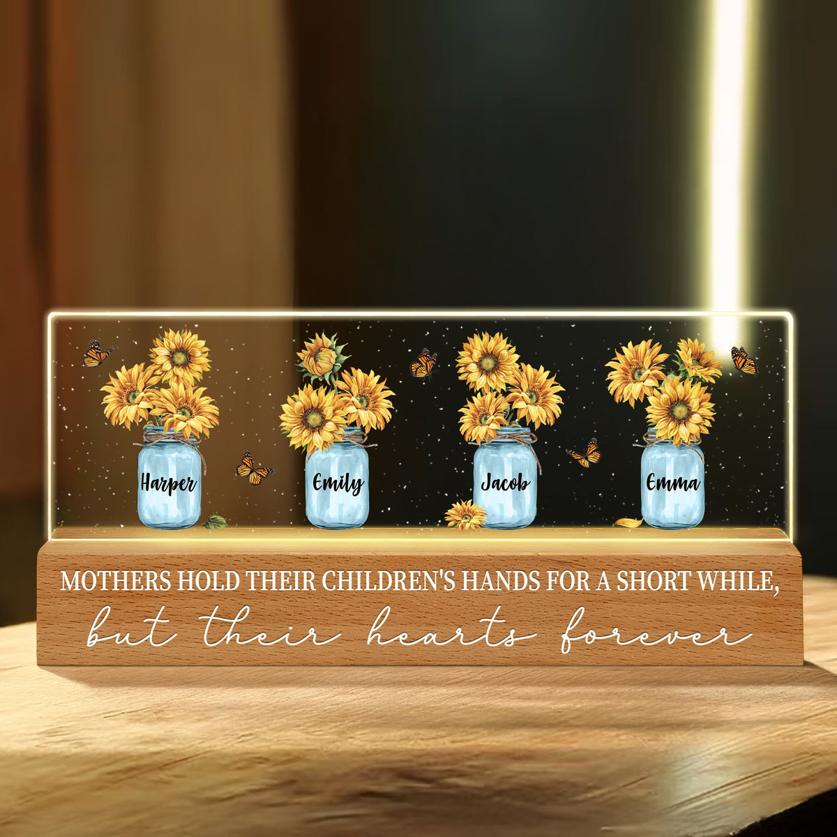 Gift Idea For Mom On Birthday Or Mother&#39;s Day Custom Names LED Night Light