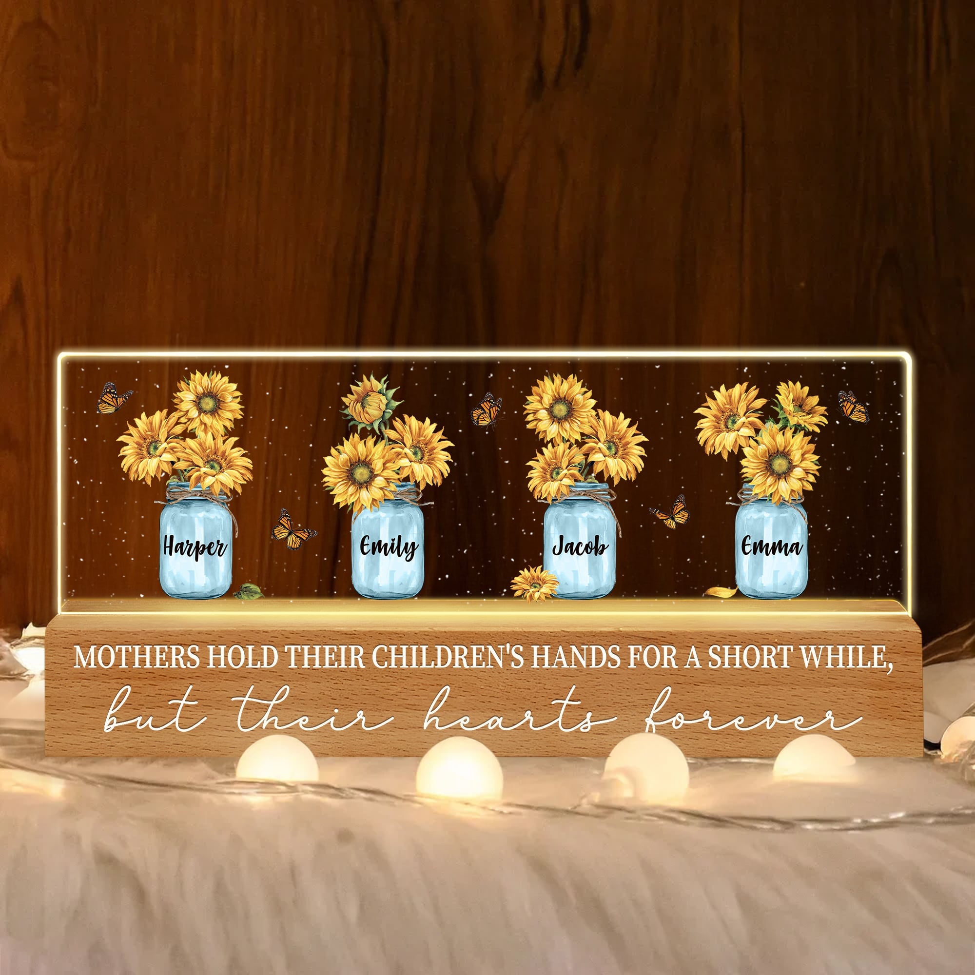Gift Idea For Mom On Birthday Or Mother's Day Custom Names LED Night Light