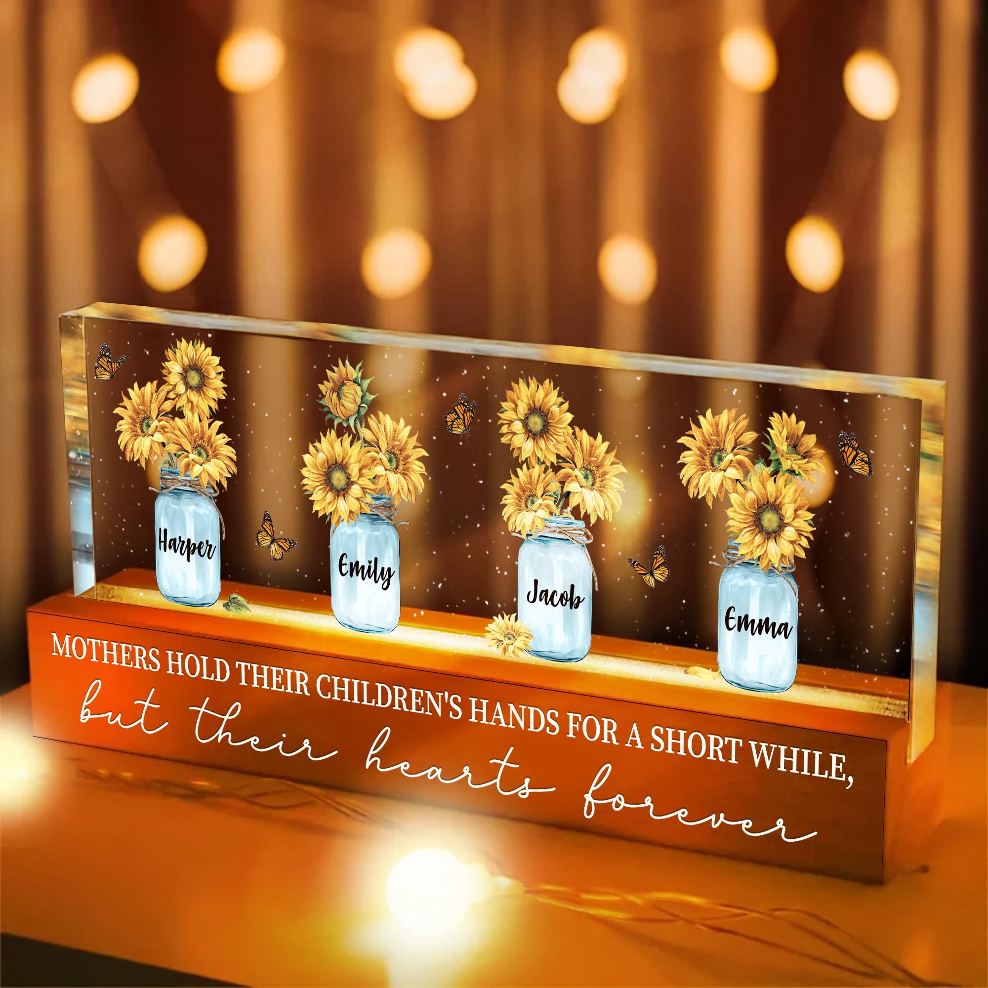 Gift Idea For Mom On Birthday Or Mother's Day Custom Names LED Night Light