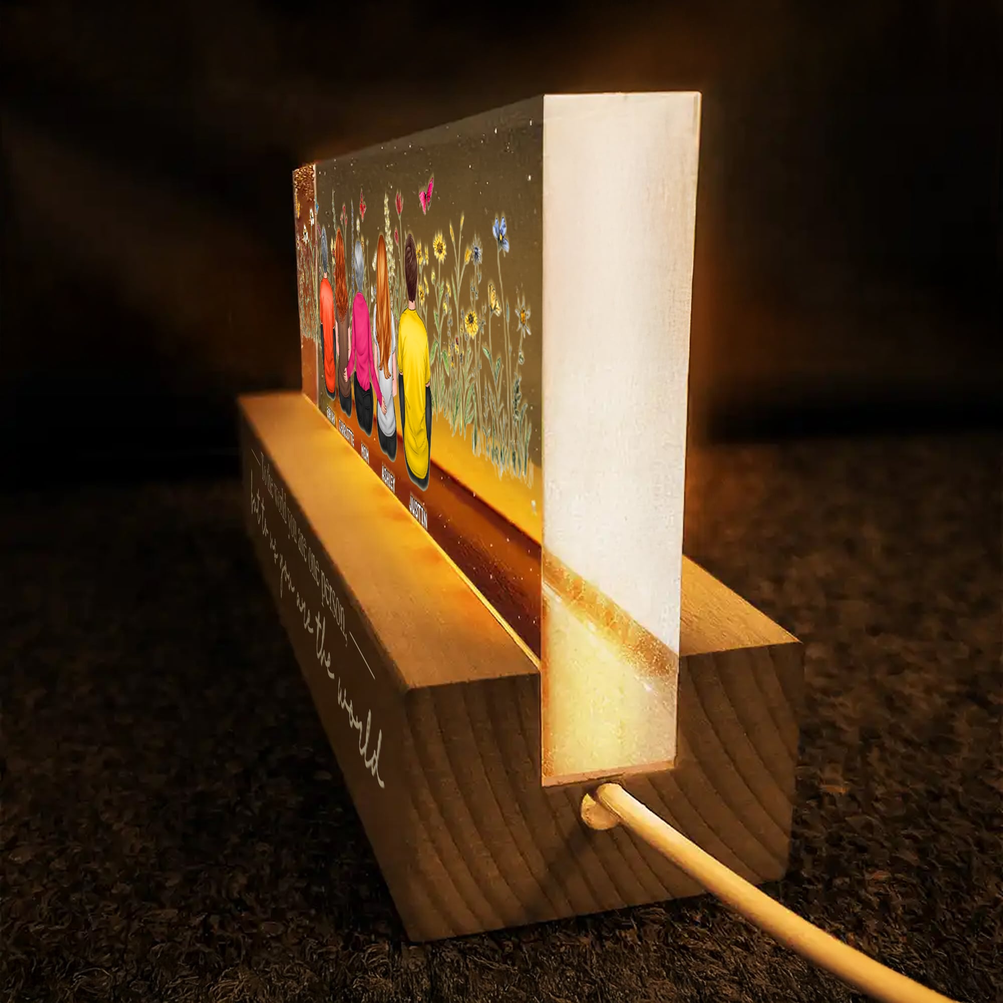 Heartfelt Mothers Day Gift For Mom Personalized Mom And Children LED Night Light