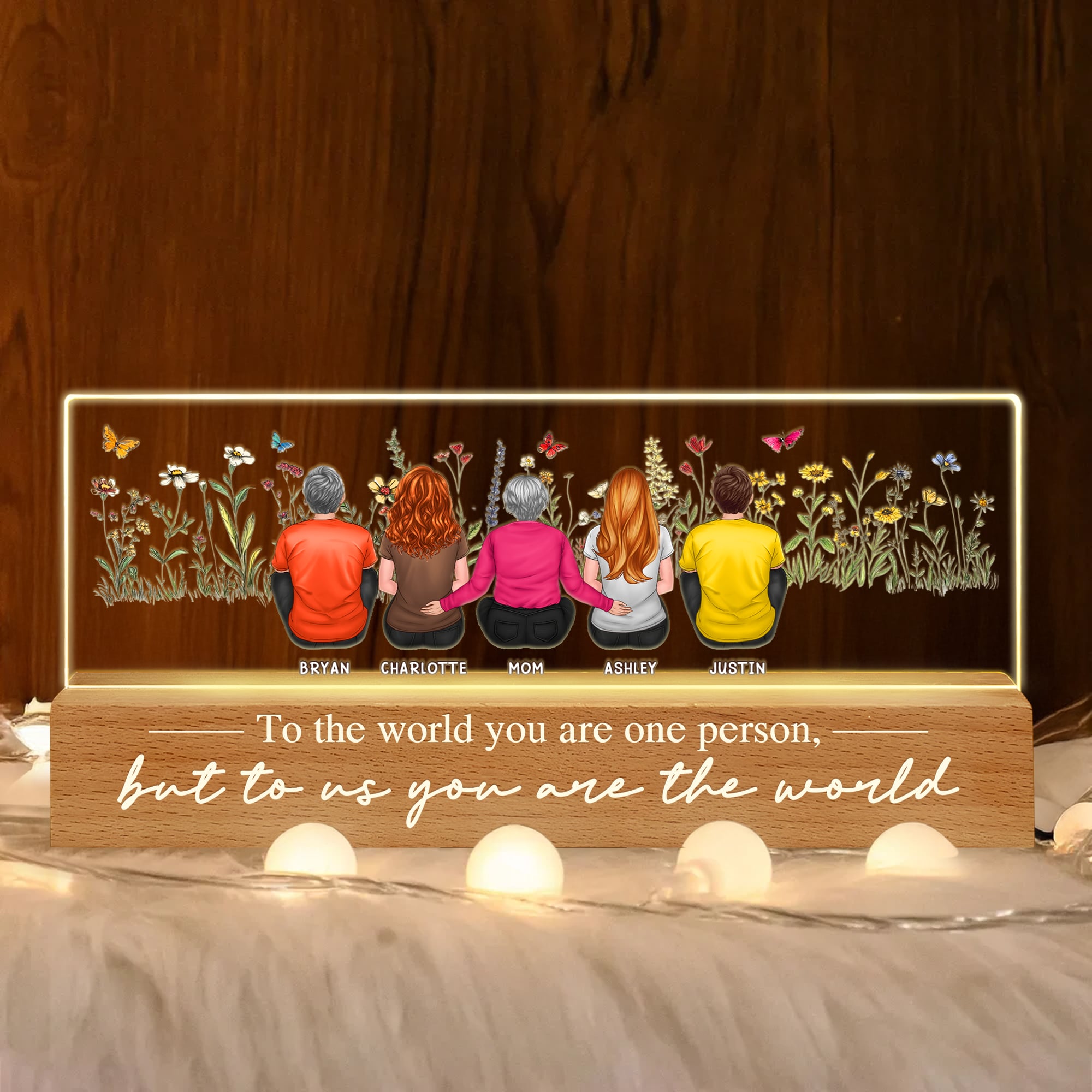 Heartfelt Mothers Day Gift For Mom Personalized Mom And Children LED Night Light