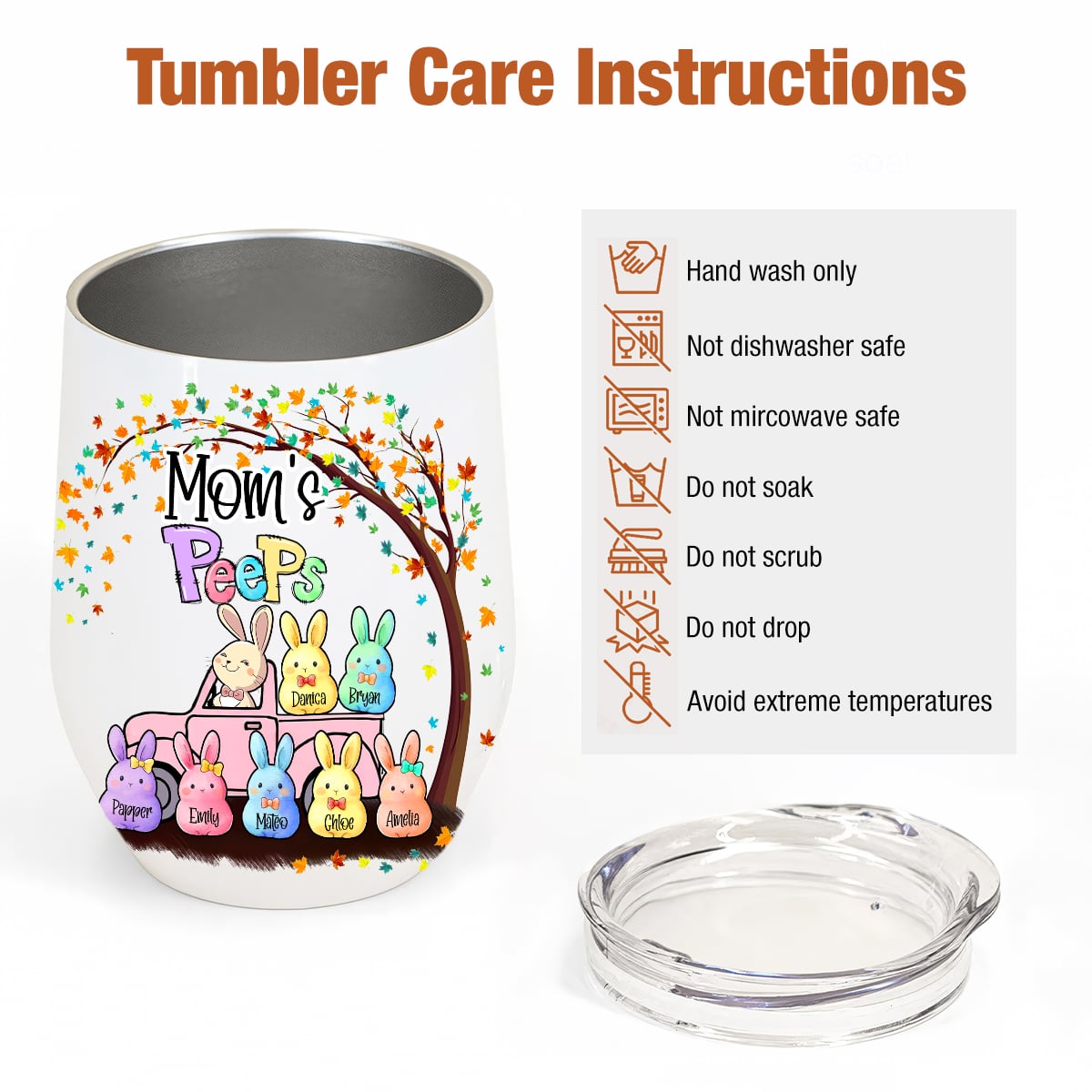 Mother's Day Or Easter Day Gift Idea Personalized Tumbler Gift For Mom And Grandma