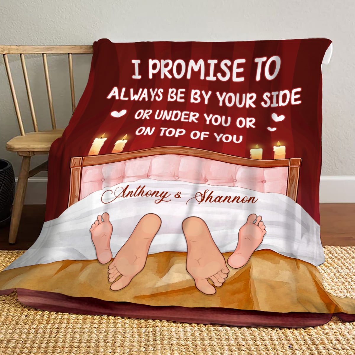 Personalized Couple Fleece Blanket Funny Gift For Him And Her