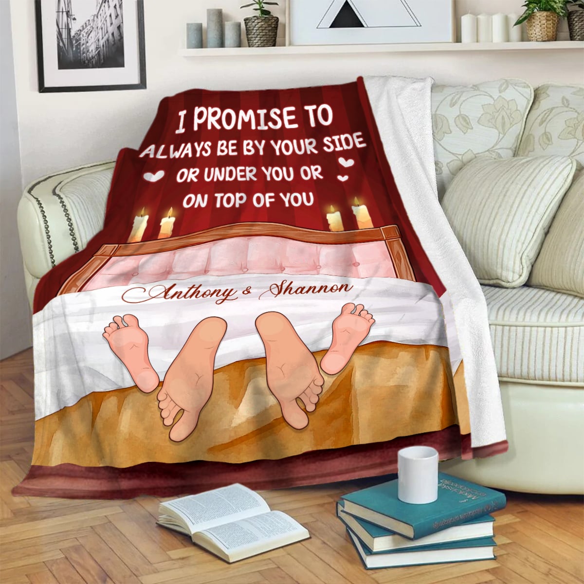 Personalized Couple Fleece Blanket Funny Gift For Him And Her