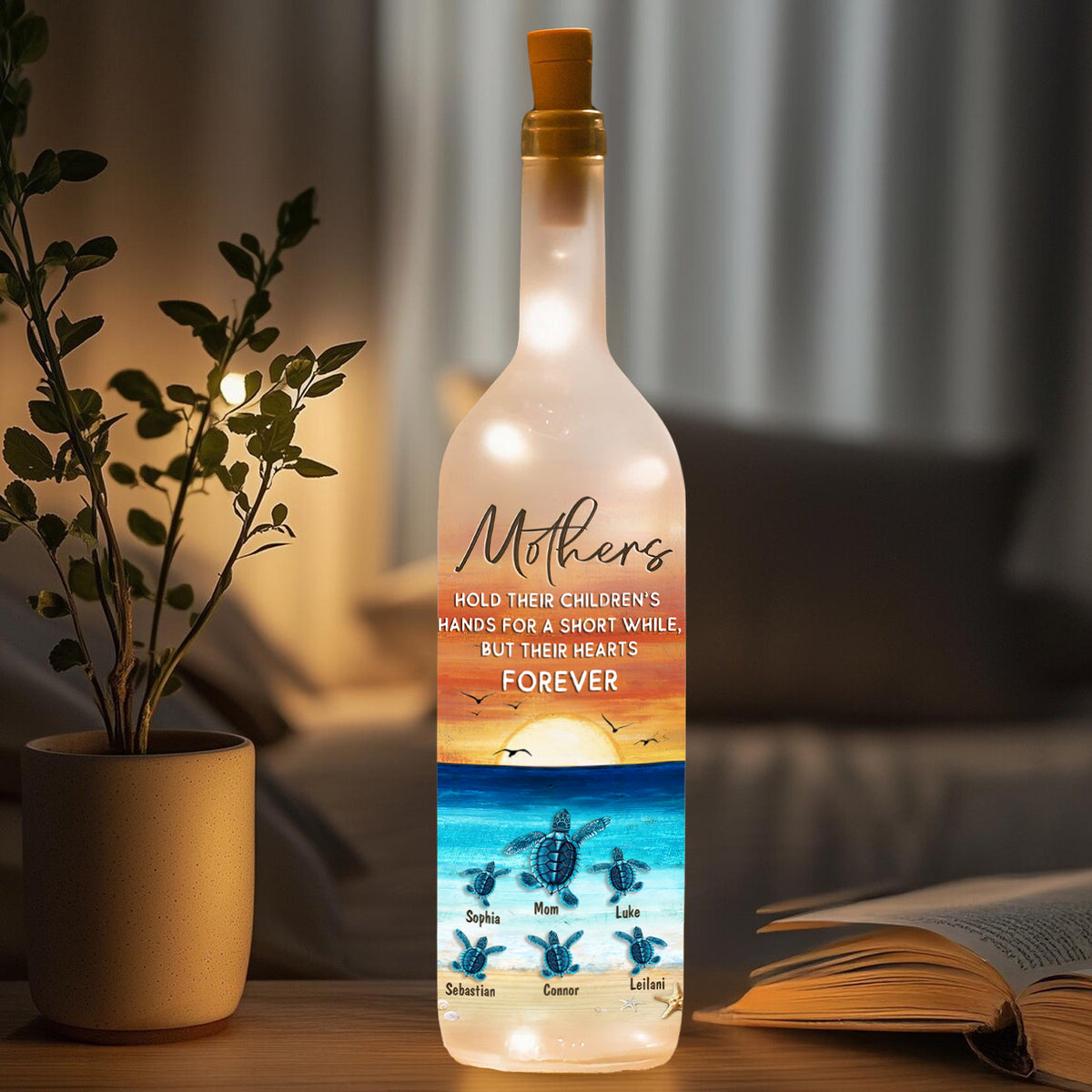 Personalized Sea Turtles Mothers Day Gifts Bottle Lamp Gift For Mom
