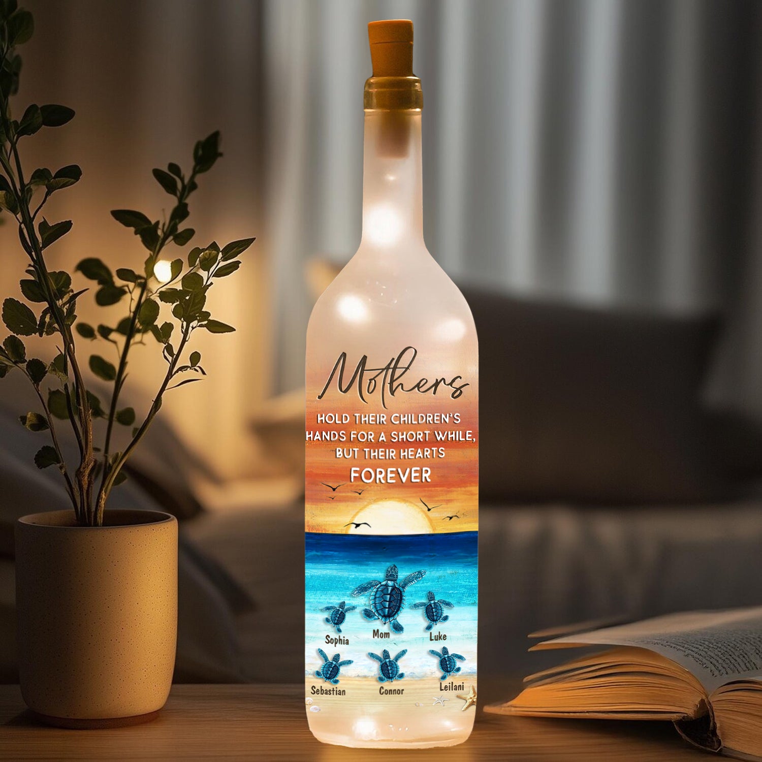 Personalized Sea Turtles Mothers Day Gifts Bottle Lamp Gift For Mom