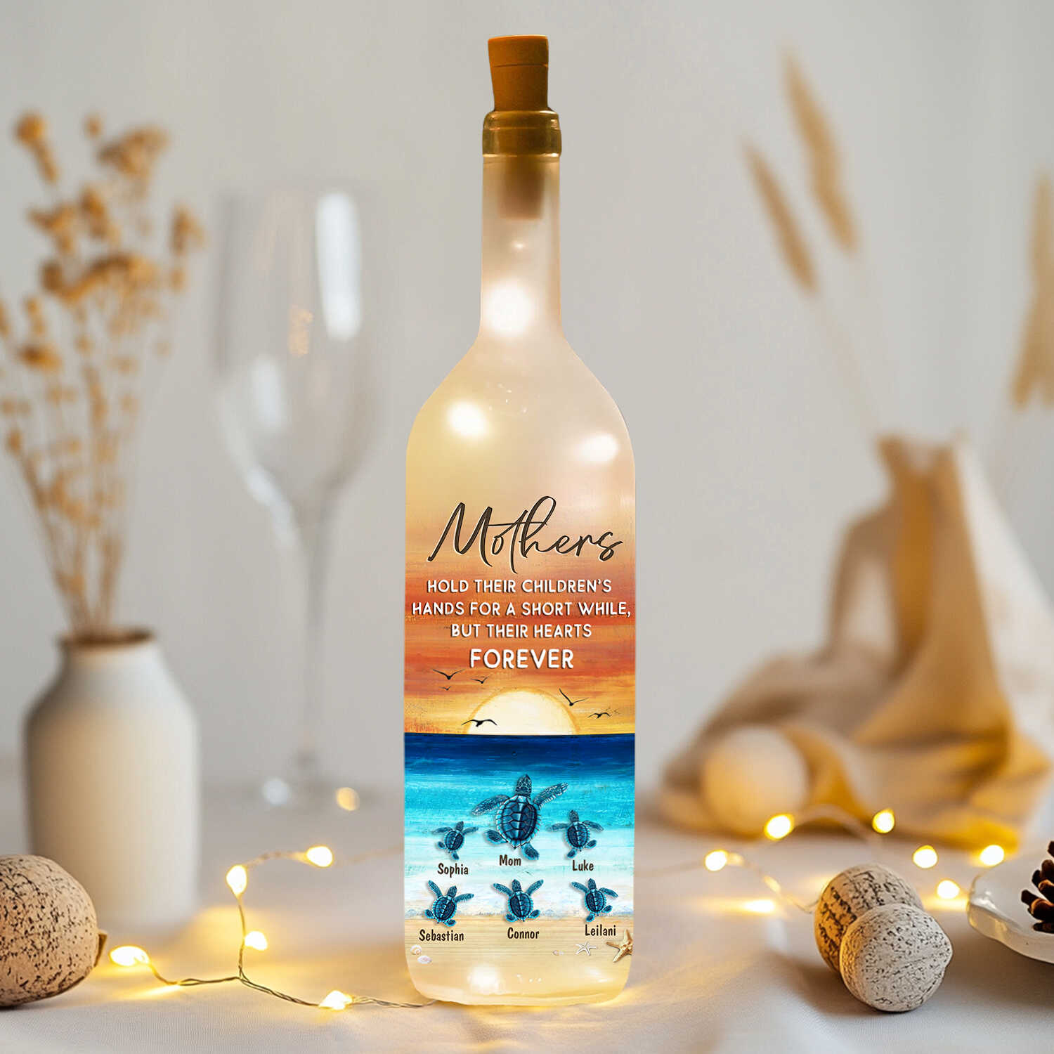 Personalized Sea Turtles Mothers Day Gifts Bottle Lamp Gift For Mom