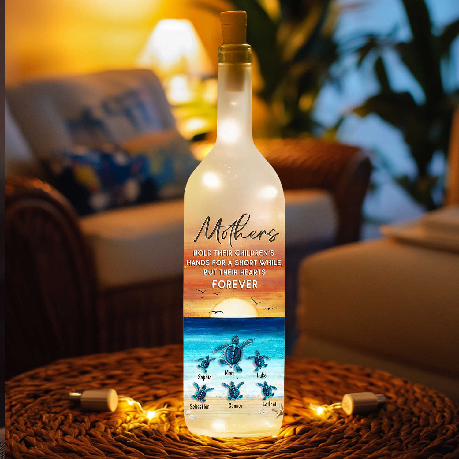 Personalized Sea Turtles Mothers Day Gifts Bottle Lamp Gift For Mom