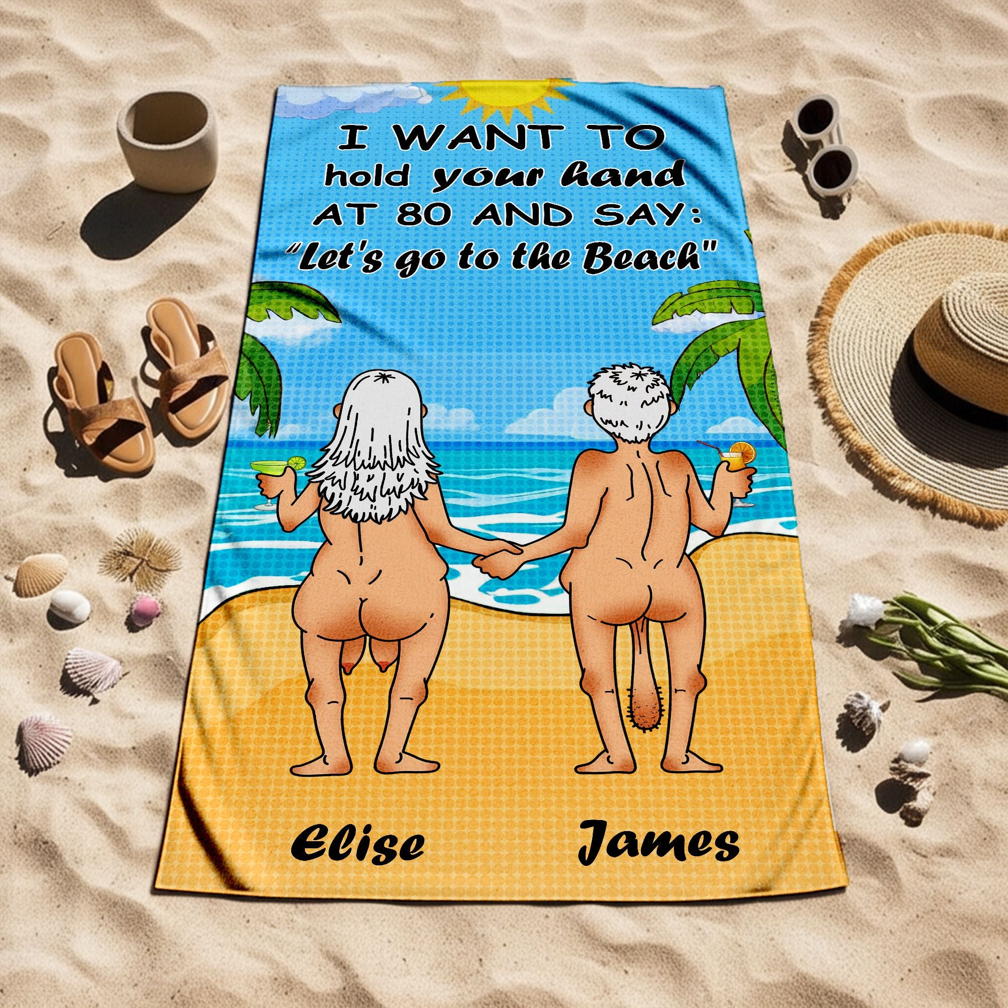 Let's Go To The Beach - Personalized Couples Beach Adventure Towel Gifts For Couple