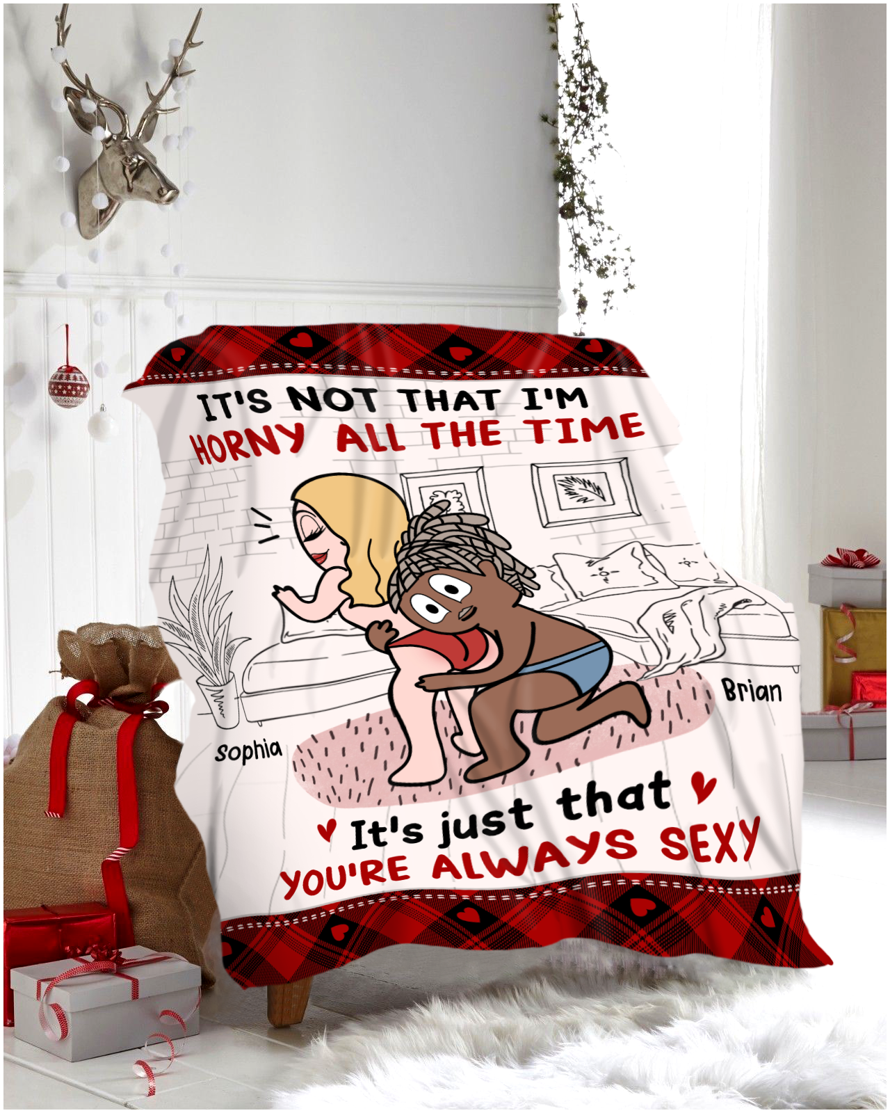 It's Just That You're Always Sexy - Funny Personalized Couple Fleece Blanket Valentine's Day Gifts