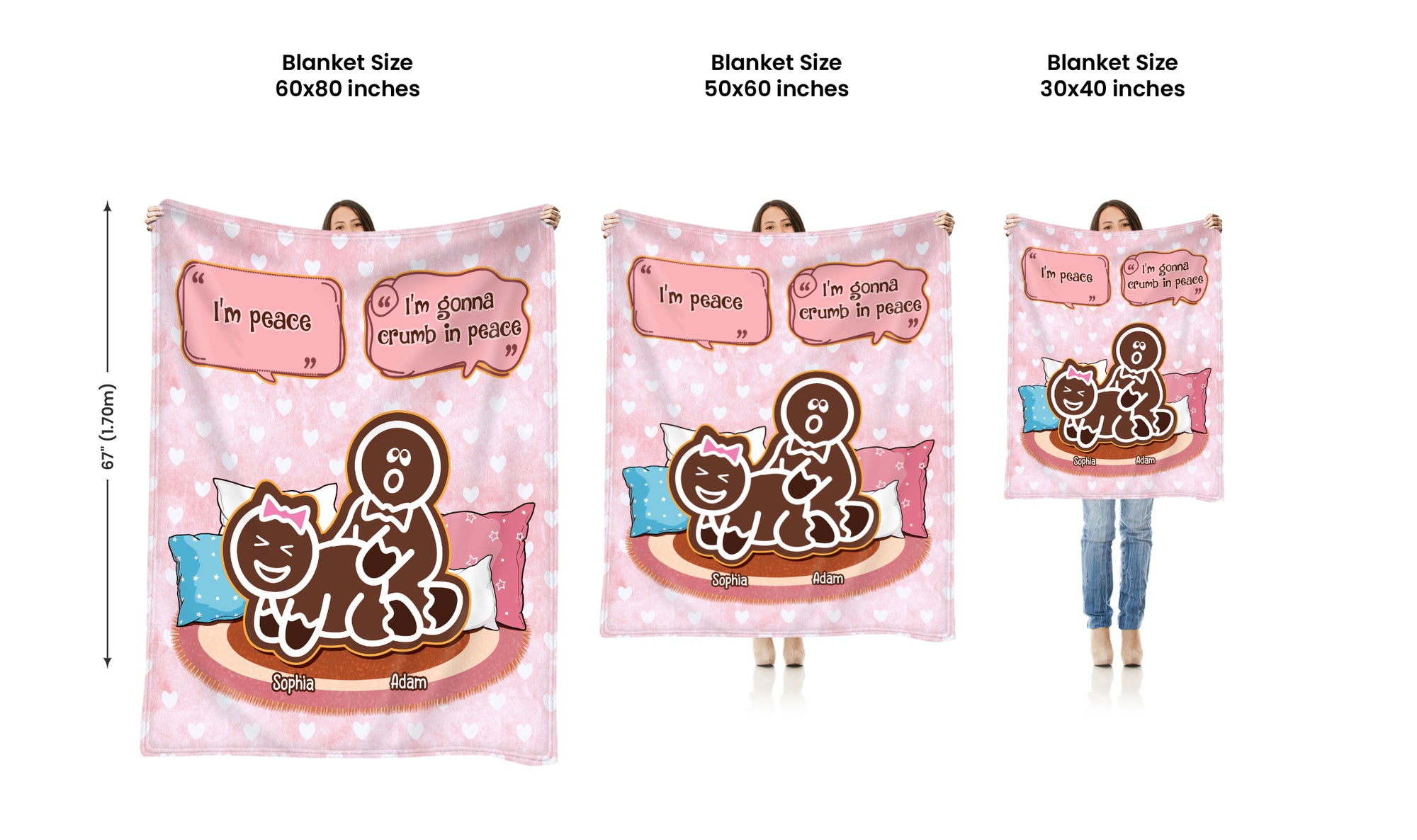 I’m Gonna Crumb in Peace - Naughty Personalized Gingerbread Sexy Gift for Couples Fleece Blanket