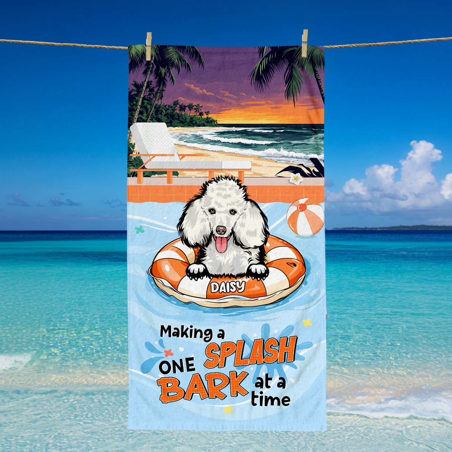 Making A Splash One Bark At A Time Personalized Funny Beach Towel Gifts For Dog Lovers