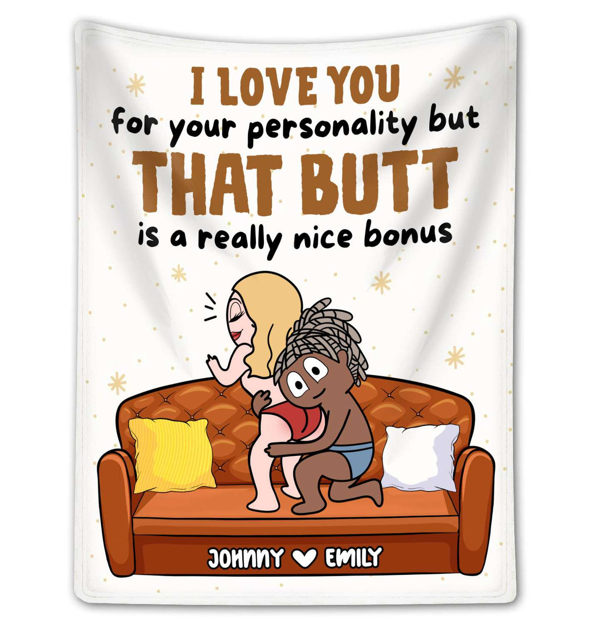 I Love You For Your Personality - Funny Personalized Couple Fleece Blanket