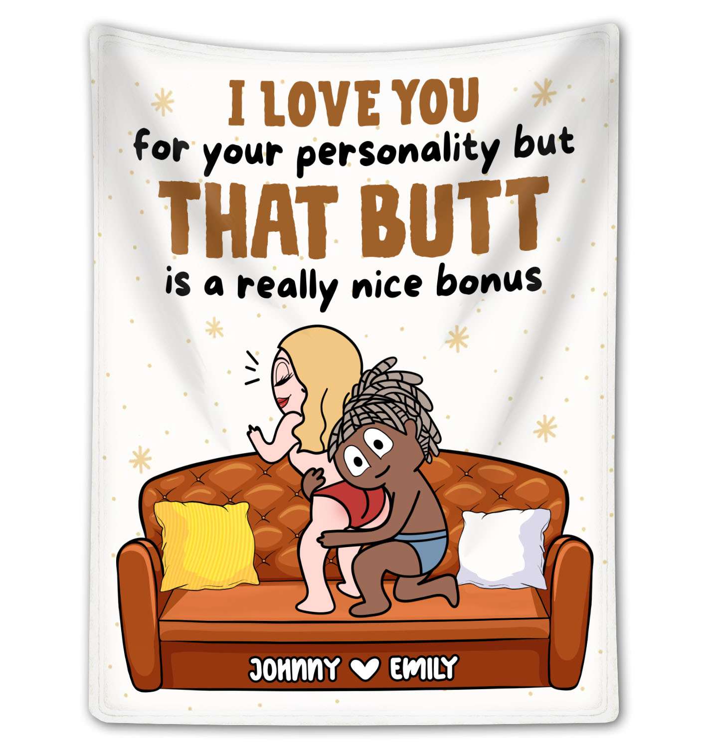 I Love You For Your Personality - Funny Personalized Couple Fleece Blanket