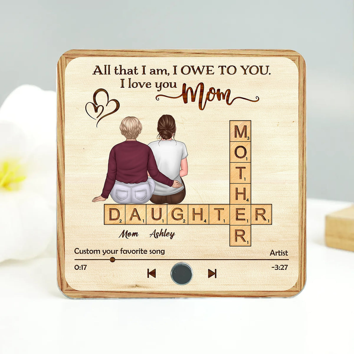 Personalized Mother And Daughter Music Fridge Magnet – Gift for Mom Custom Favorite Song Title