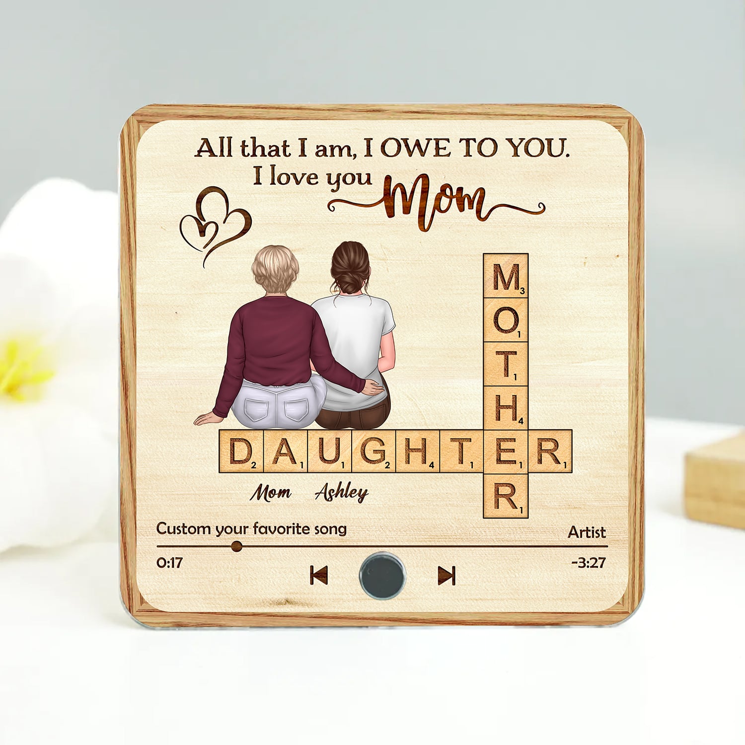 Personalized Mother And Daughter Music Fridge Magnet – Gift for Mom Custom Favorite Song Title