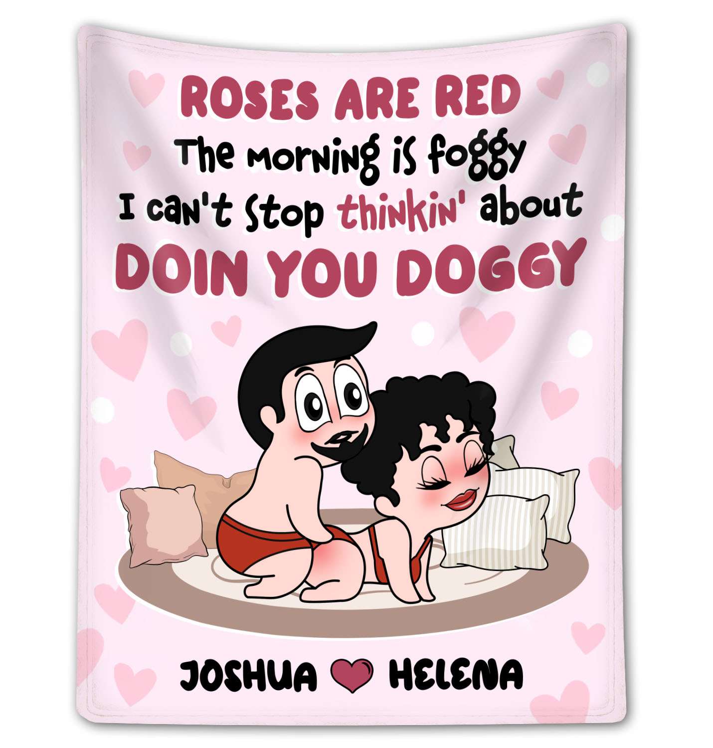 Doin You Doggy - Personalized Fleece Blanket Custom Name Funny Gifts For Couple