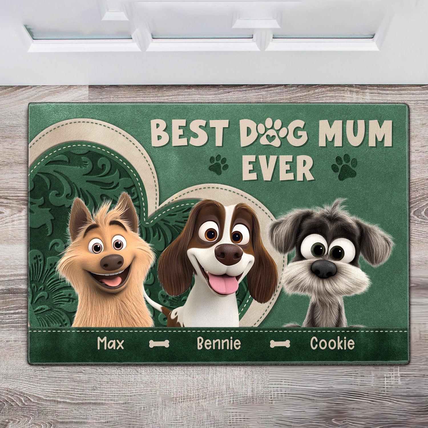 Mother's day Gift Best Dog Mum Ever Personalized for Dogmom Doormat