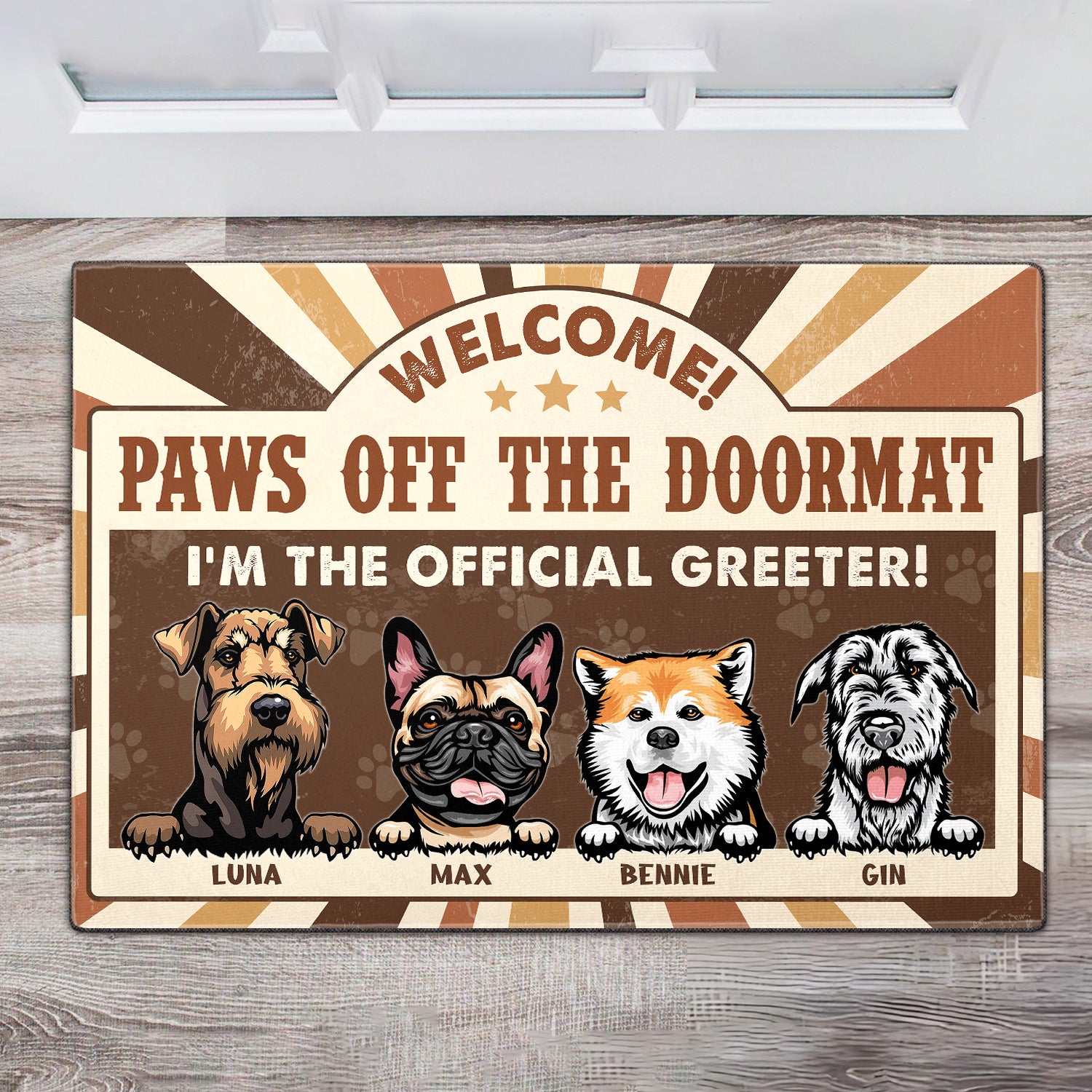 Paws Off the Doormat: I'm the Official Greeter! - Dog Personalized Custom Home Decor Decorative Mat - House Warming Gift For Pet Owners, Pet Lovers
