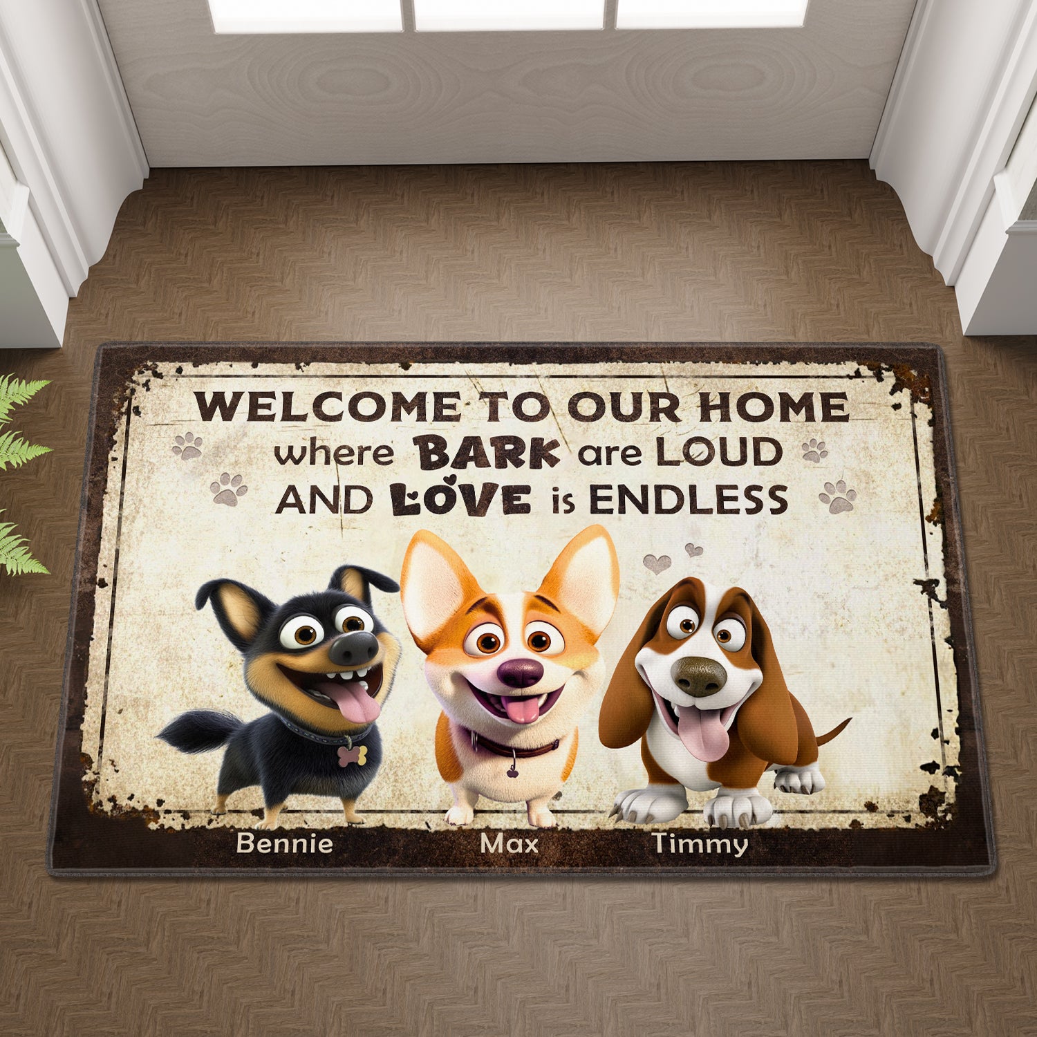 Mother's day Gift Loud Barks & Endless Love Personalized for Dogmom Doormat