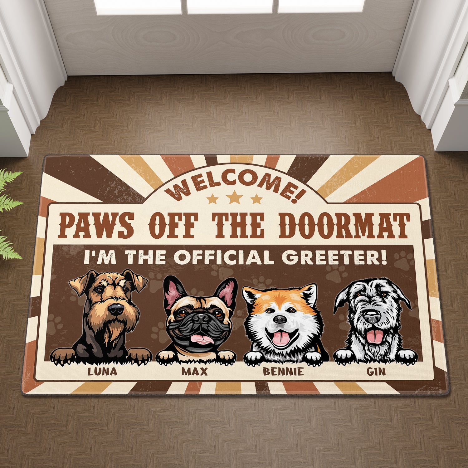 Paws Off the Doormat: I'm the Official Greeter! - Dog Personalized Custom Home Decor Decorative Mat - House Warming Gift For Pet Owners, Pet Lovers