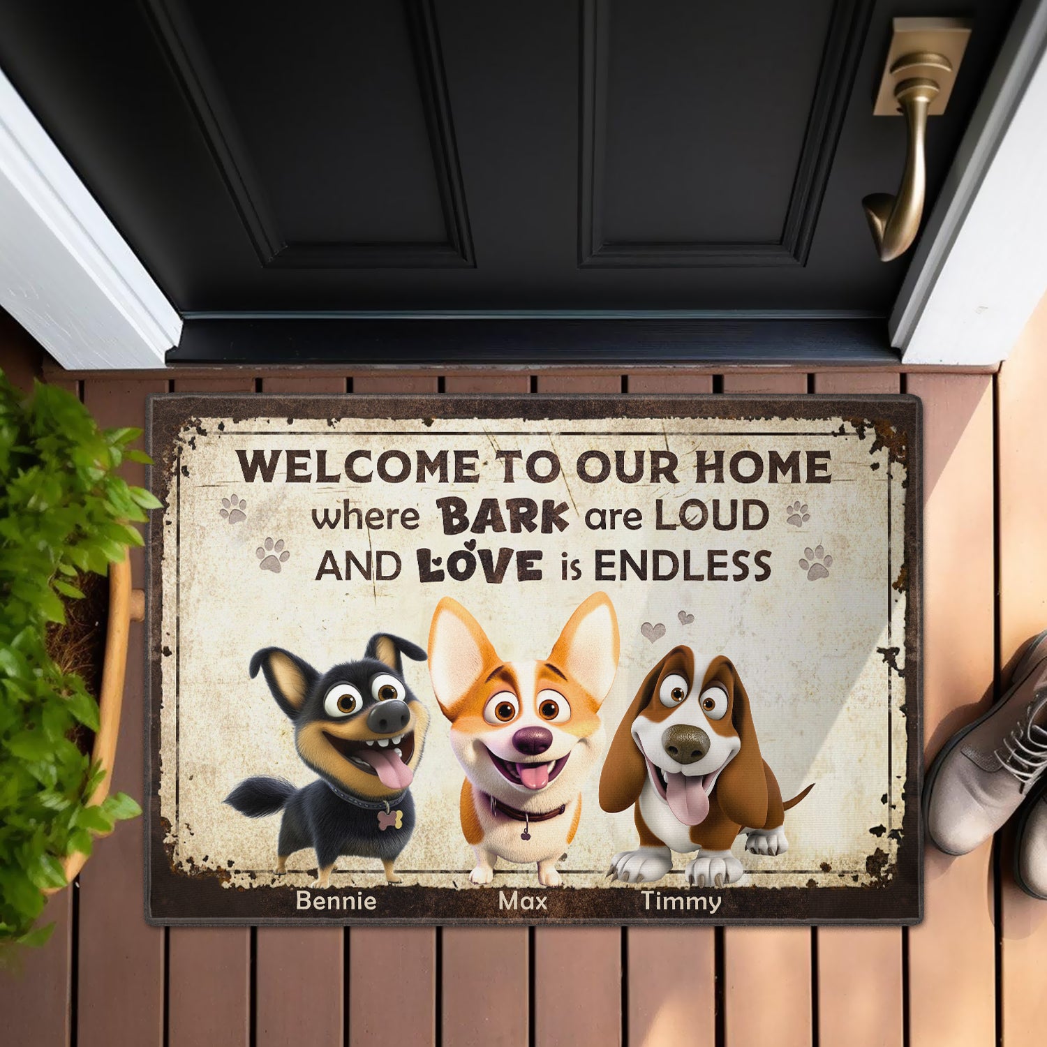 Mother's day Gift Loud Barks & Endless Love Personalized for Dogmom Doormat