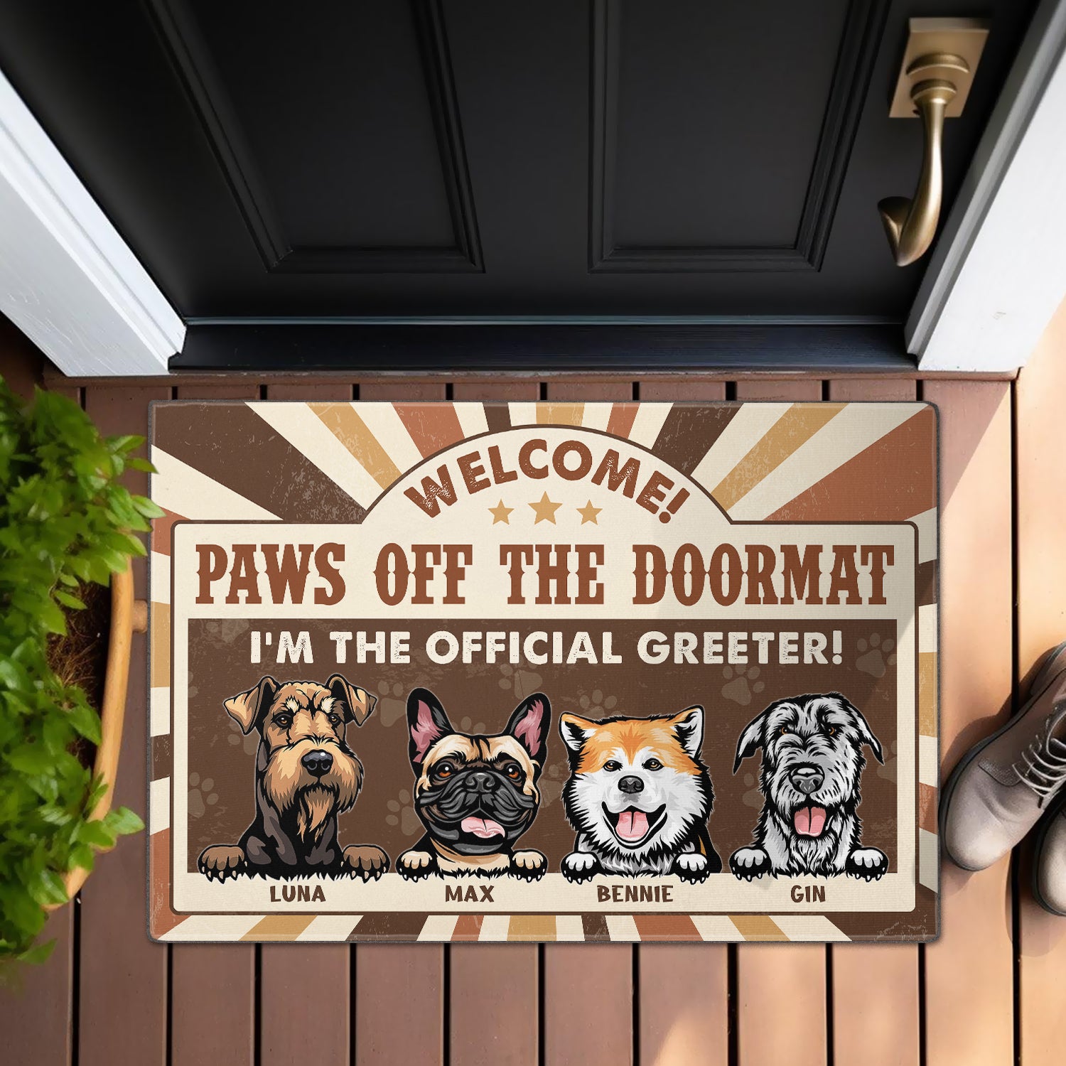 Paws Off the Doormat: I'm the Official Greeter! - Dog Personalized Custom Home Decor Decorative Mat - House Warming Gift For Pet Owners, Pet Lovers