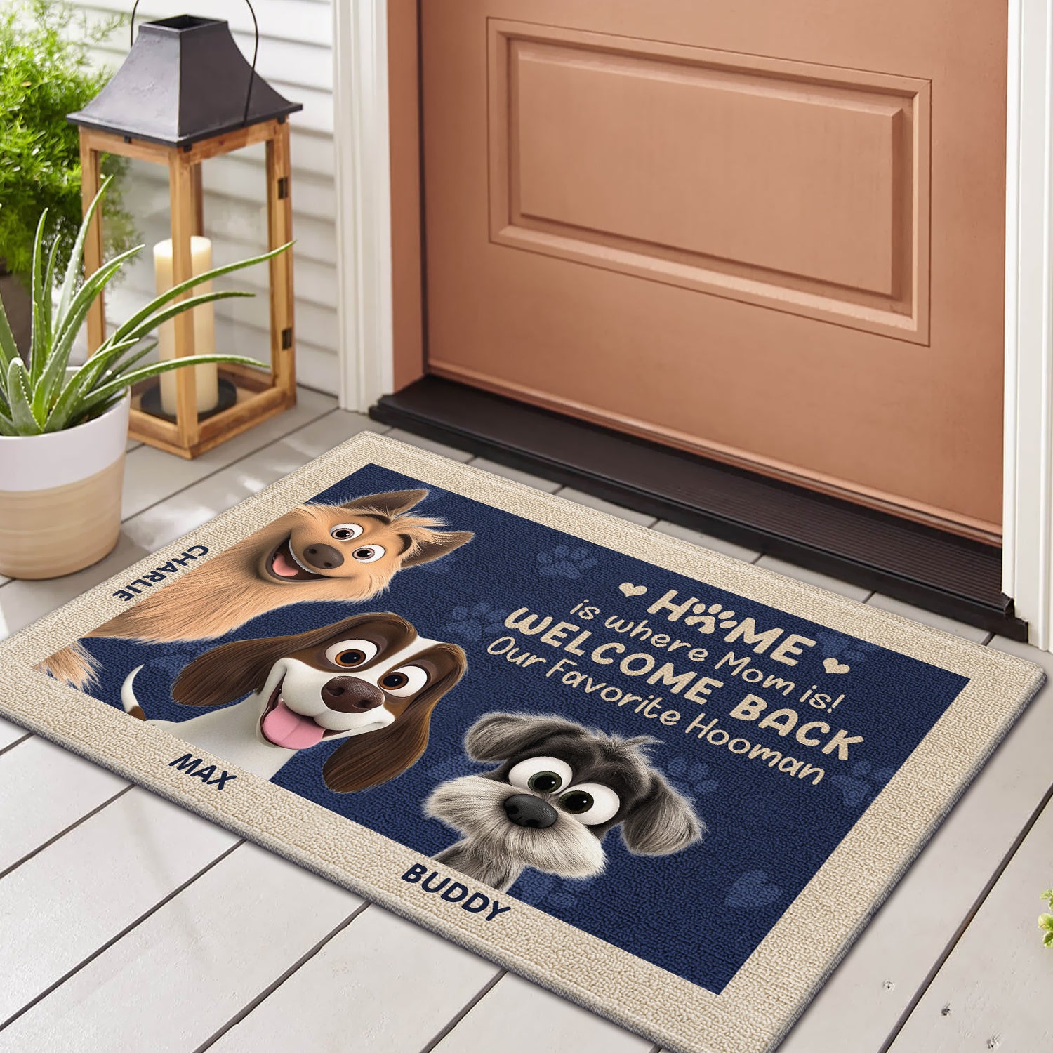Mother's day Gift Welcome Back Hooman Personalized for Dogmom Doormat