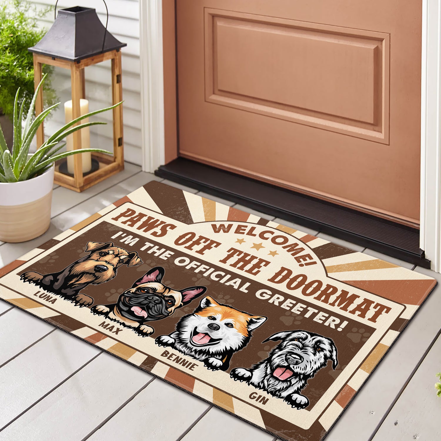 Paws Off the Doormat: I'm the Official Greeter! - Dog Personalized Custom Home Decor Decorative Mat - House Warming Gift For Pet Owners, Pet Lovers