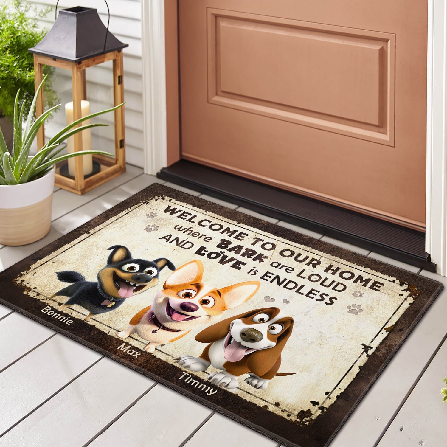 Mother's day Gift Loud Barks & Endless Love Personalized for Dogmom Doormat