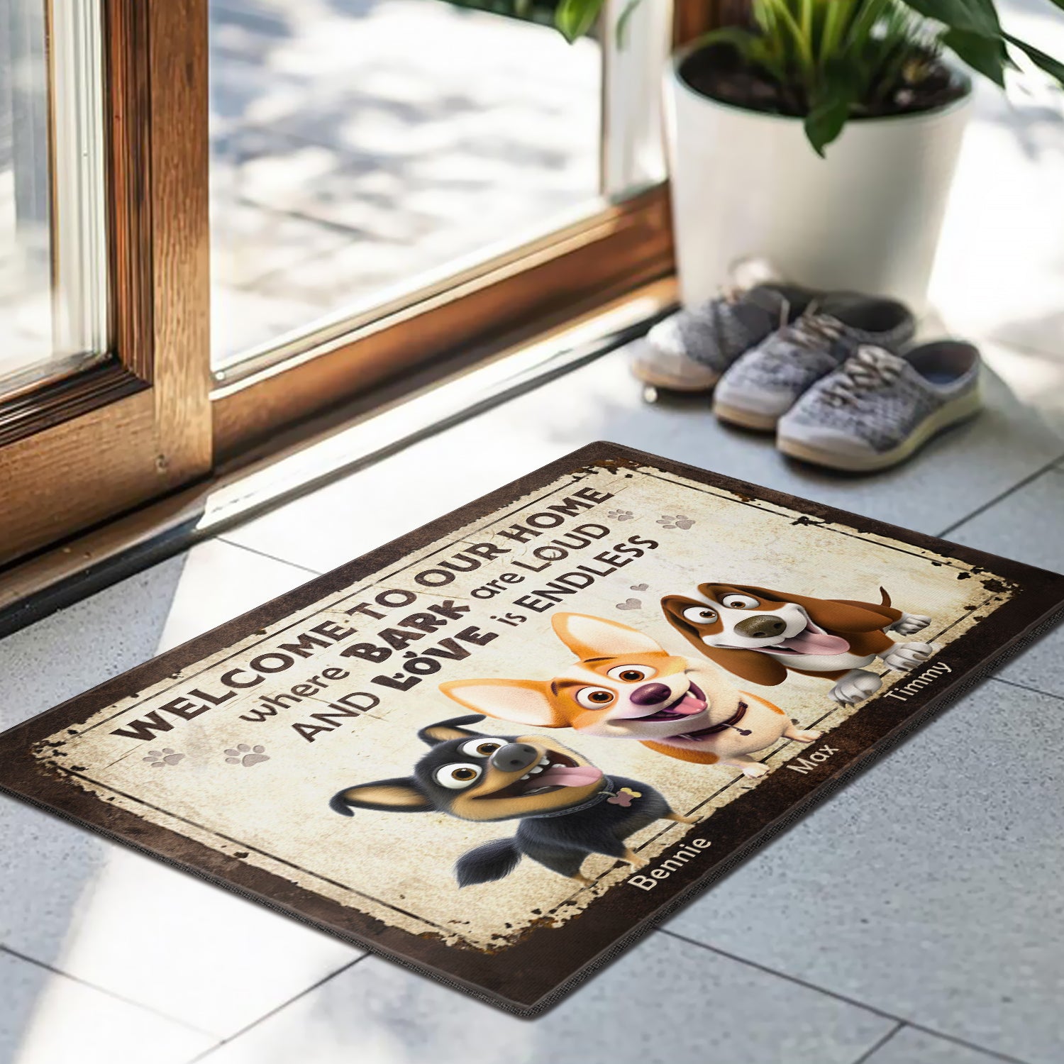 Mother's day Gift Loud Barks & Endless Love Personalized for Dogmom Doormat