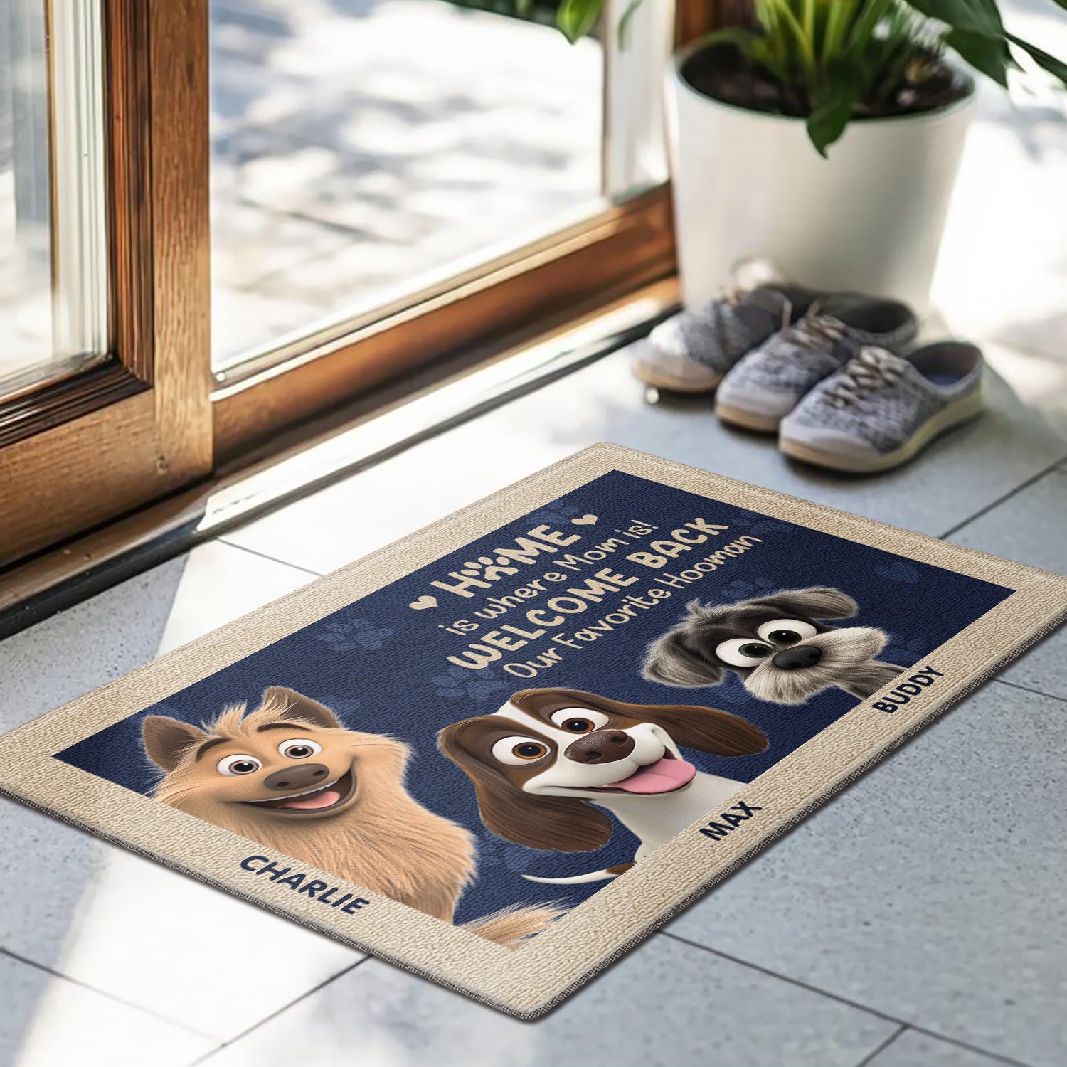 Mother's day Gift Welcome Back Hooman Personalized for Dogmom Doormat