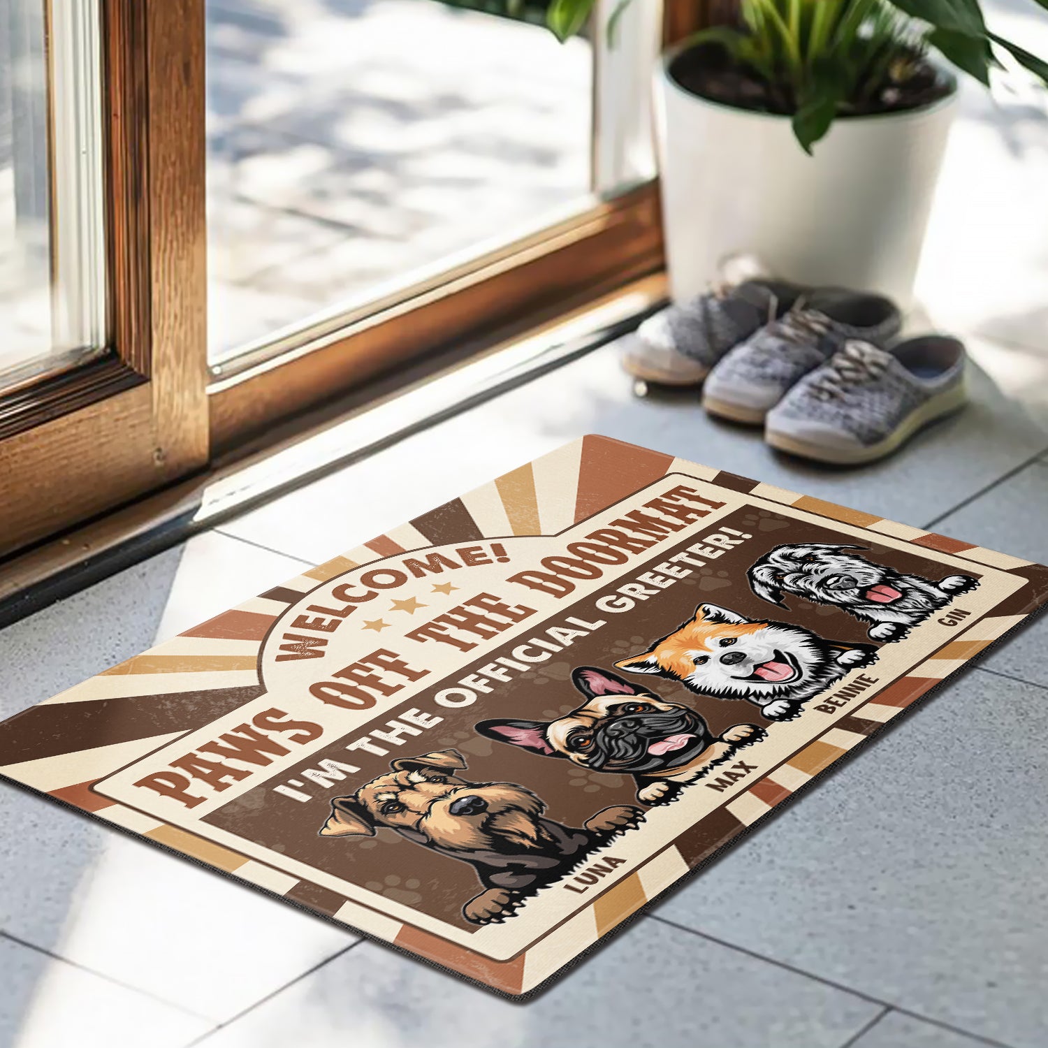 Paws Off the Doormat: I'm the Official Greeter! - Dog Personalized Custom Home Decor Decorative Mat - House Warming Gift For Pet Owners, Pet Lovers