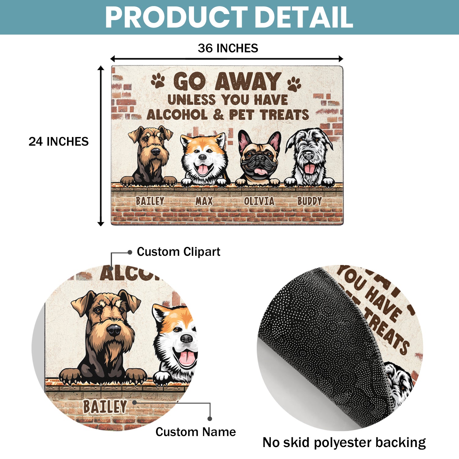 Go Away Unless You Have Beer And Dog Treats - Funny Personalized Dog Decorative Mat, Doormat