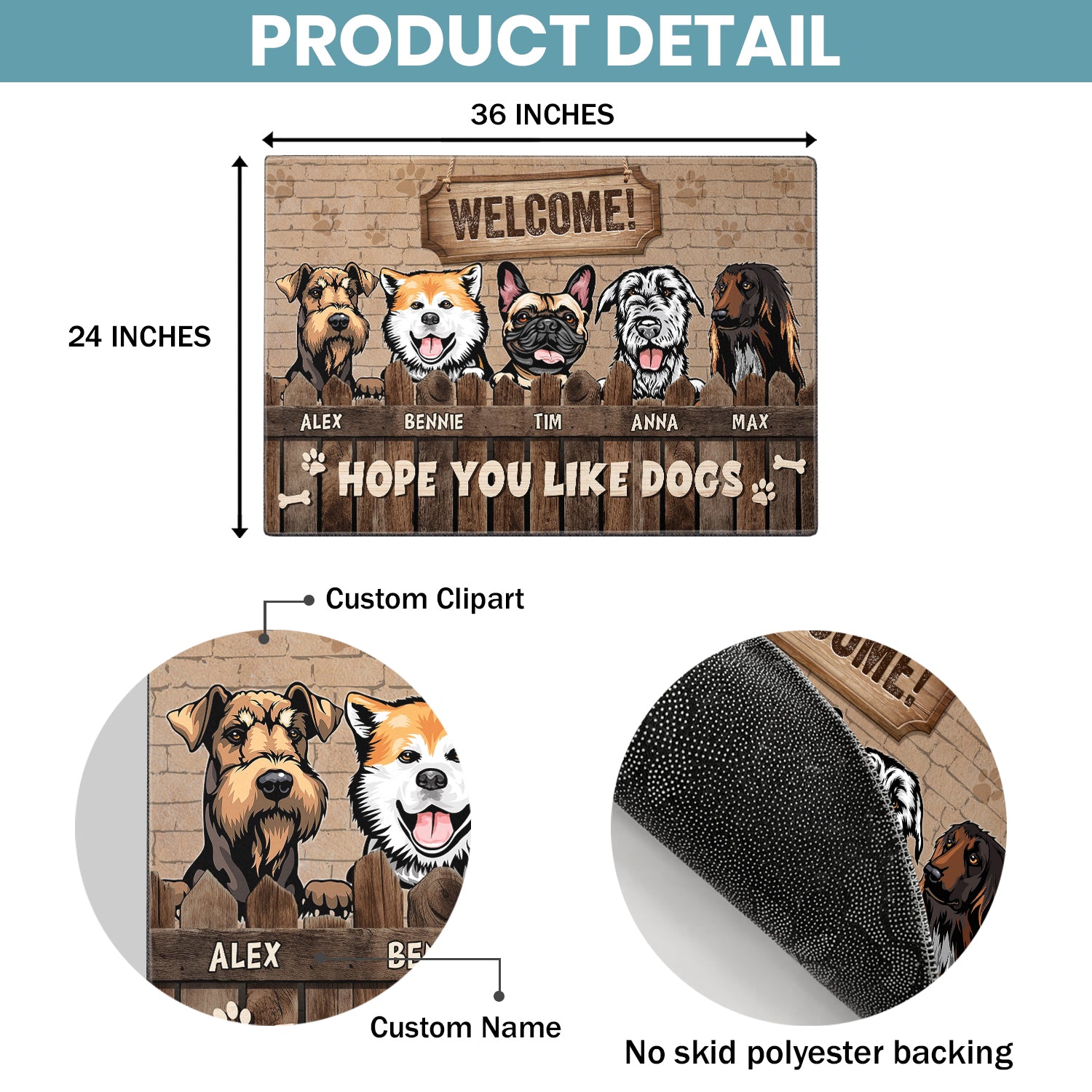 Hope You Like Dogs - Dog Personalized Custom Home Decor Decorative Mat - House Warming Gift For Pet Owners, Pet Lovers